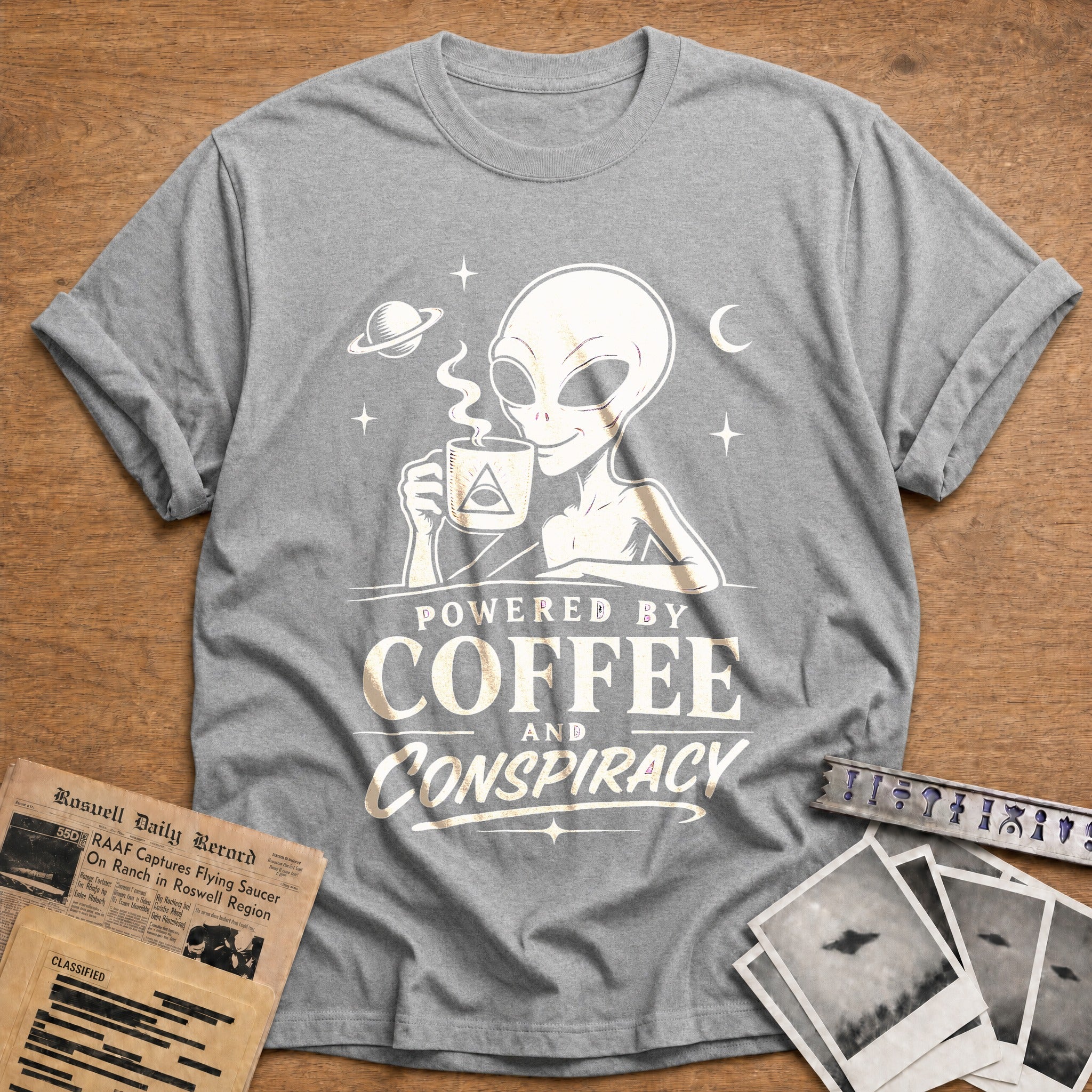 Fueled By Coffee & Aliens - Sport Grey