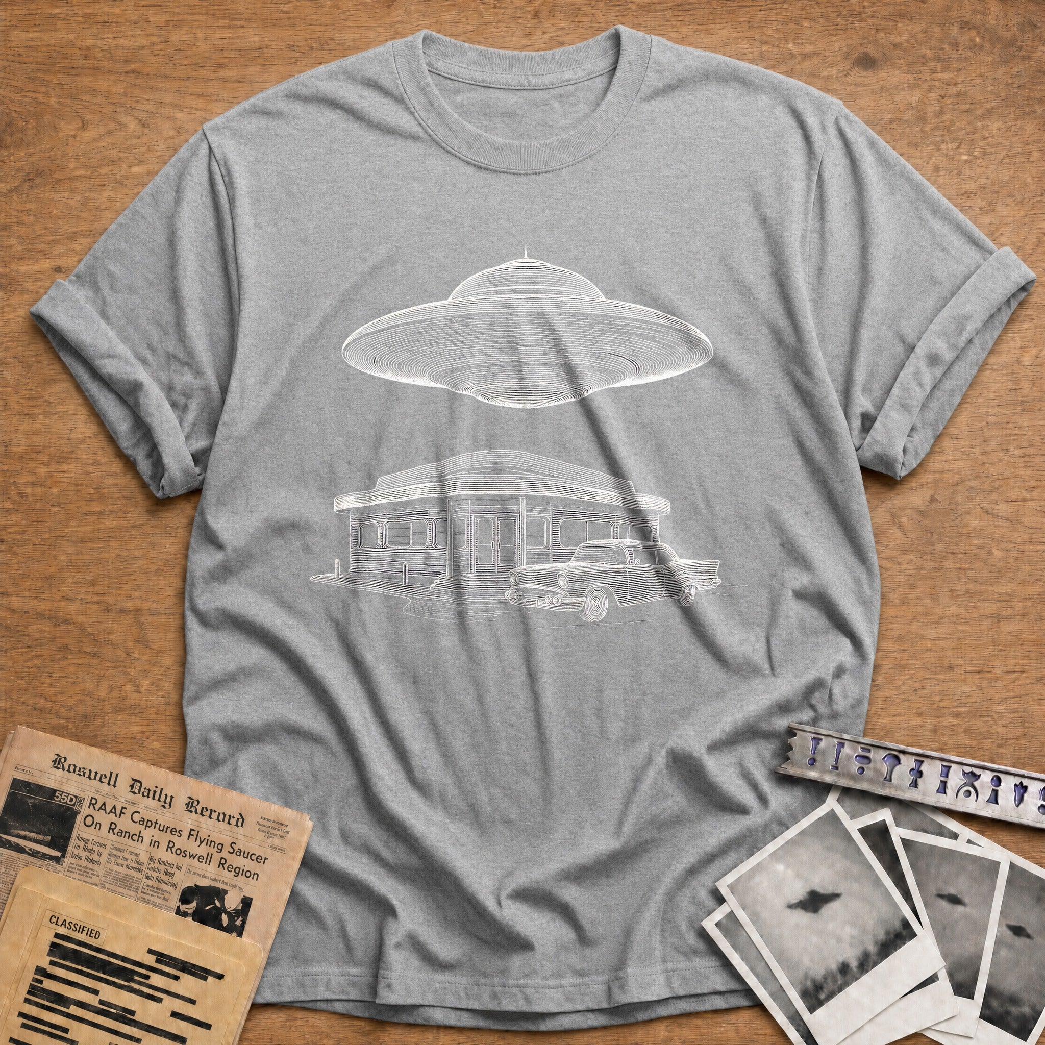 Retro Diner Abduction - Sport Grey