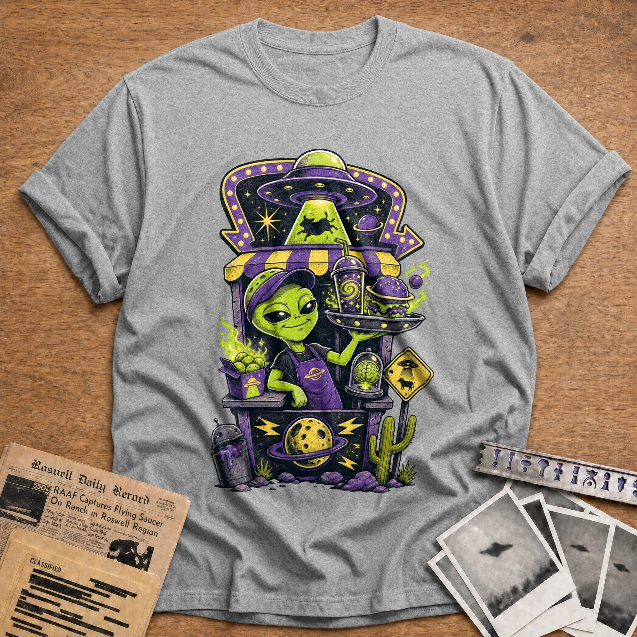 alien chef space kitchen funny - Sport Grey