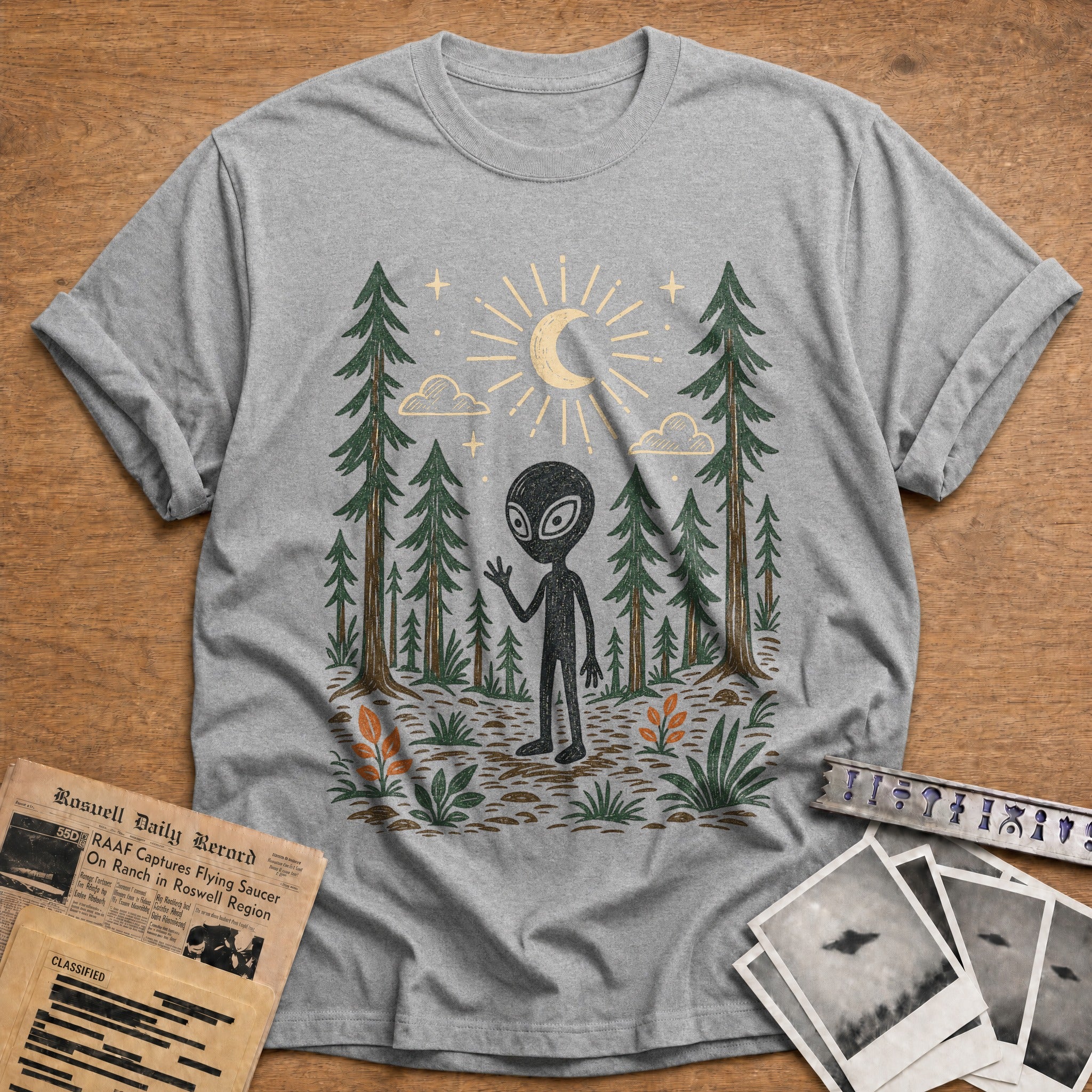 alien forest moon vintage - Sport Grey