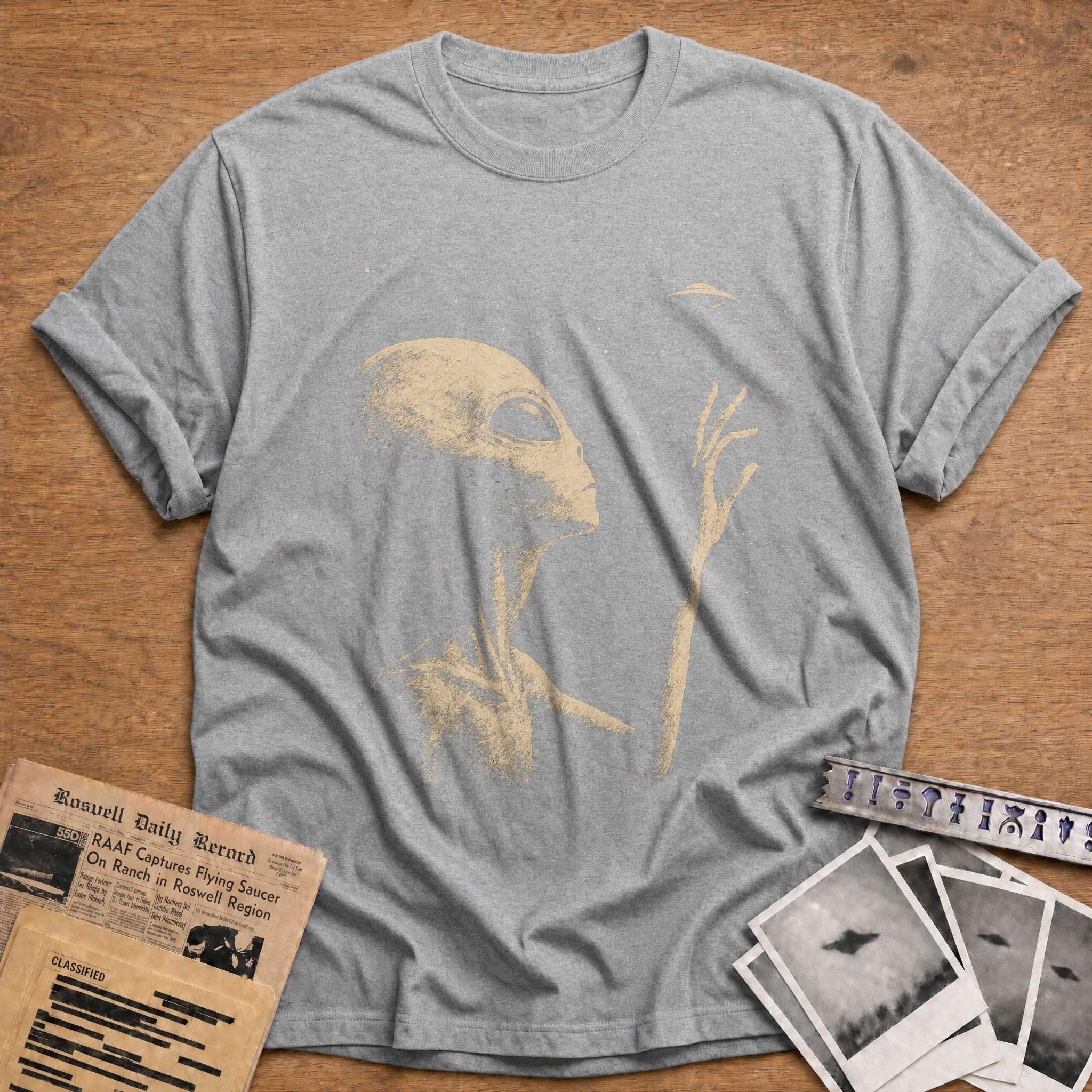 alien ufo space vintage - Sport Grey