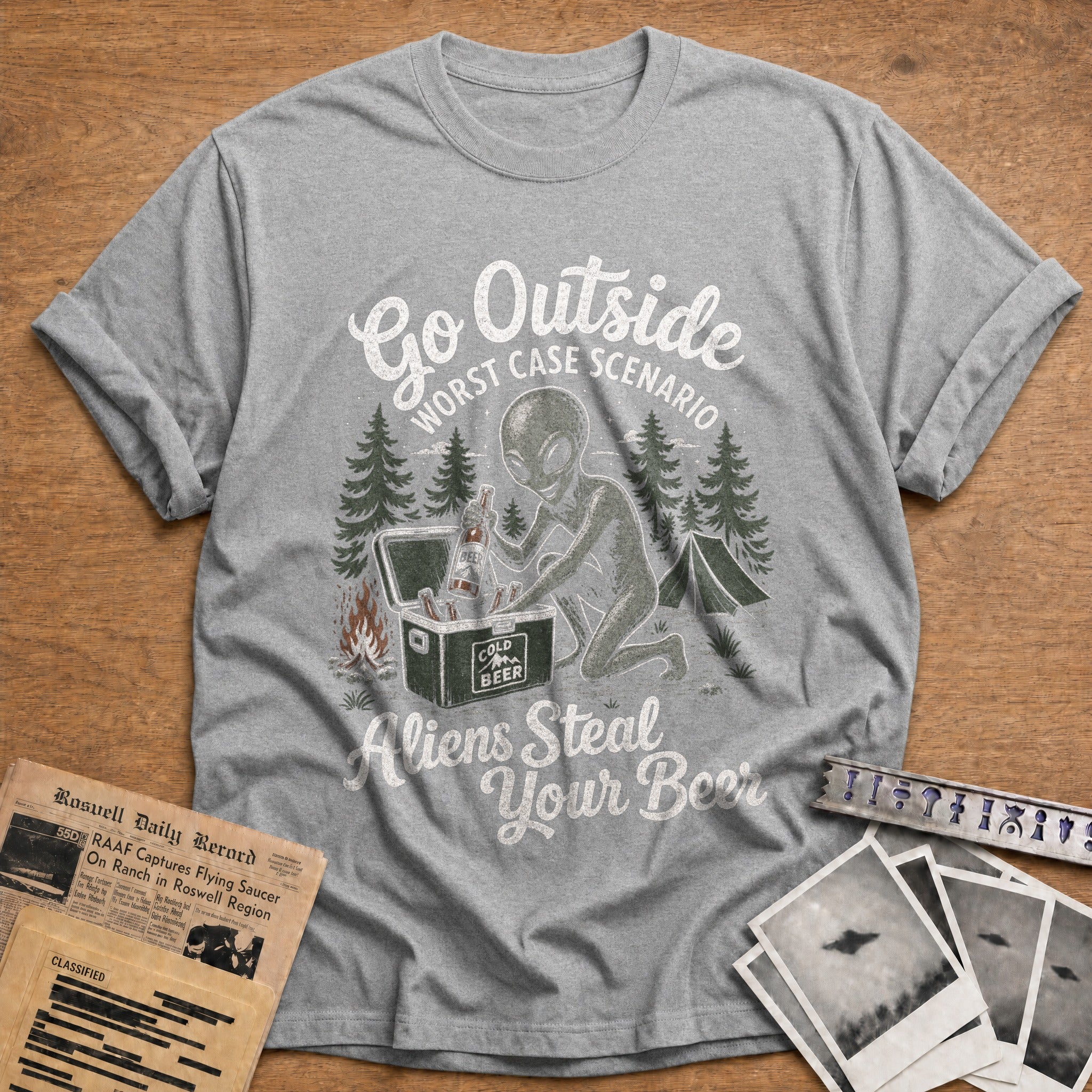 go outside worst case scenario aliens steal your - Sport Grey