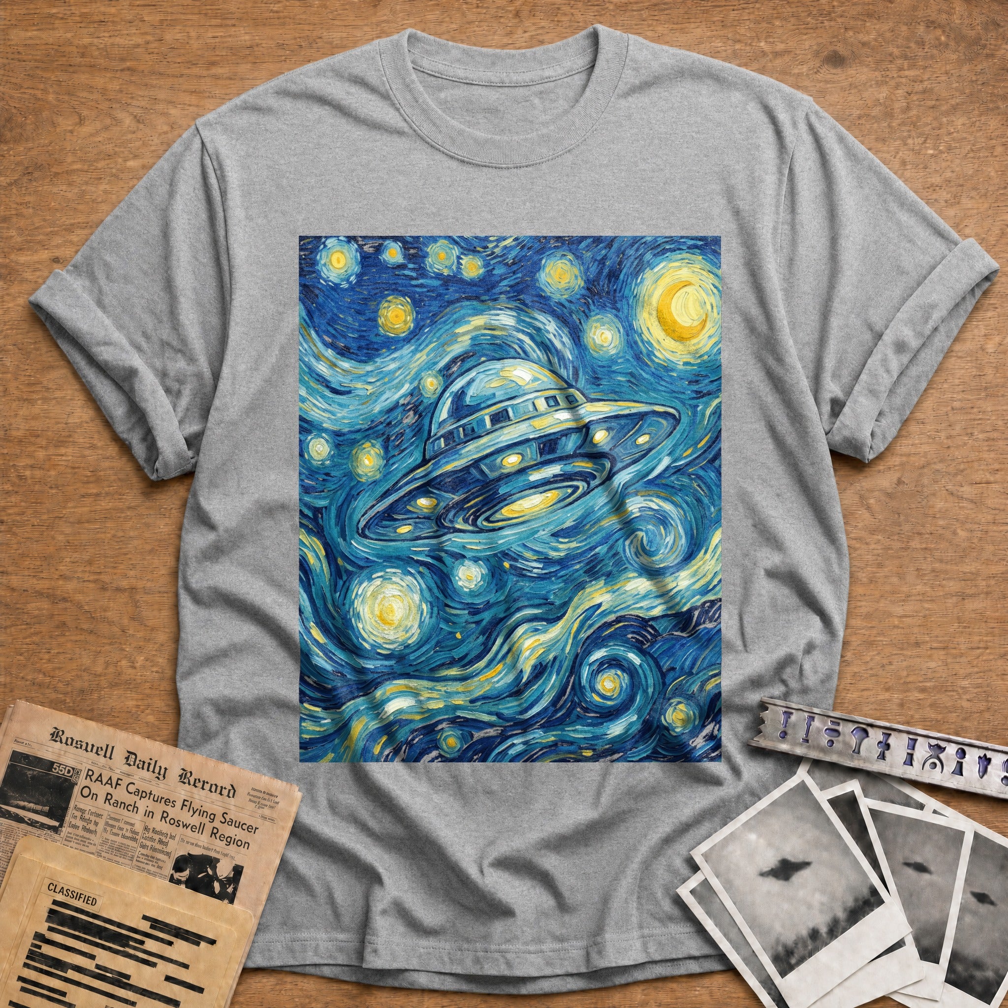 ufo van gogh starry - Sport Grey