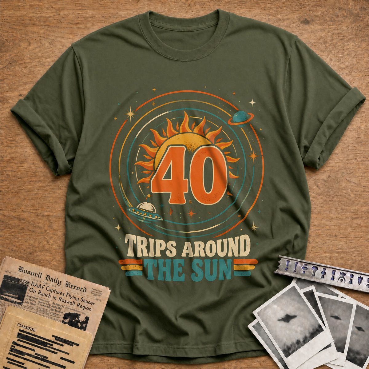 40 Around The Sun T-Shirt - Military Green