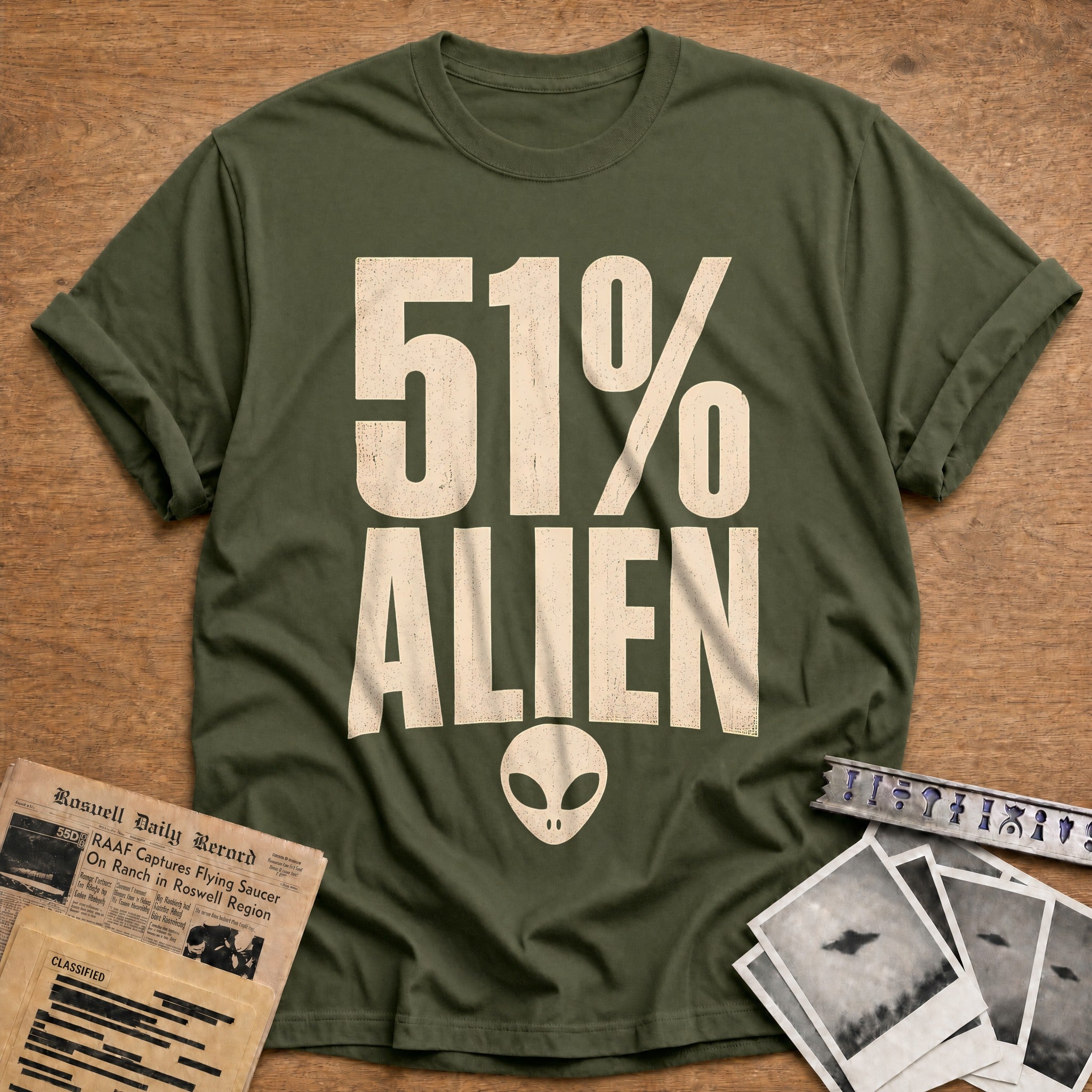51 Percent Alien 13 T-Shirt - Military Green