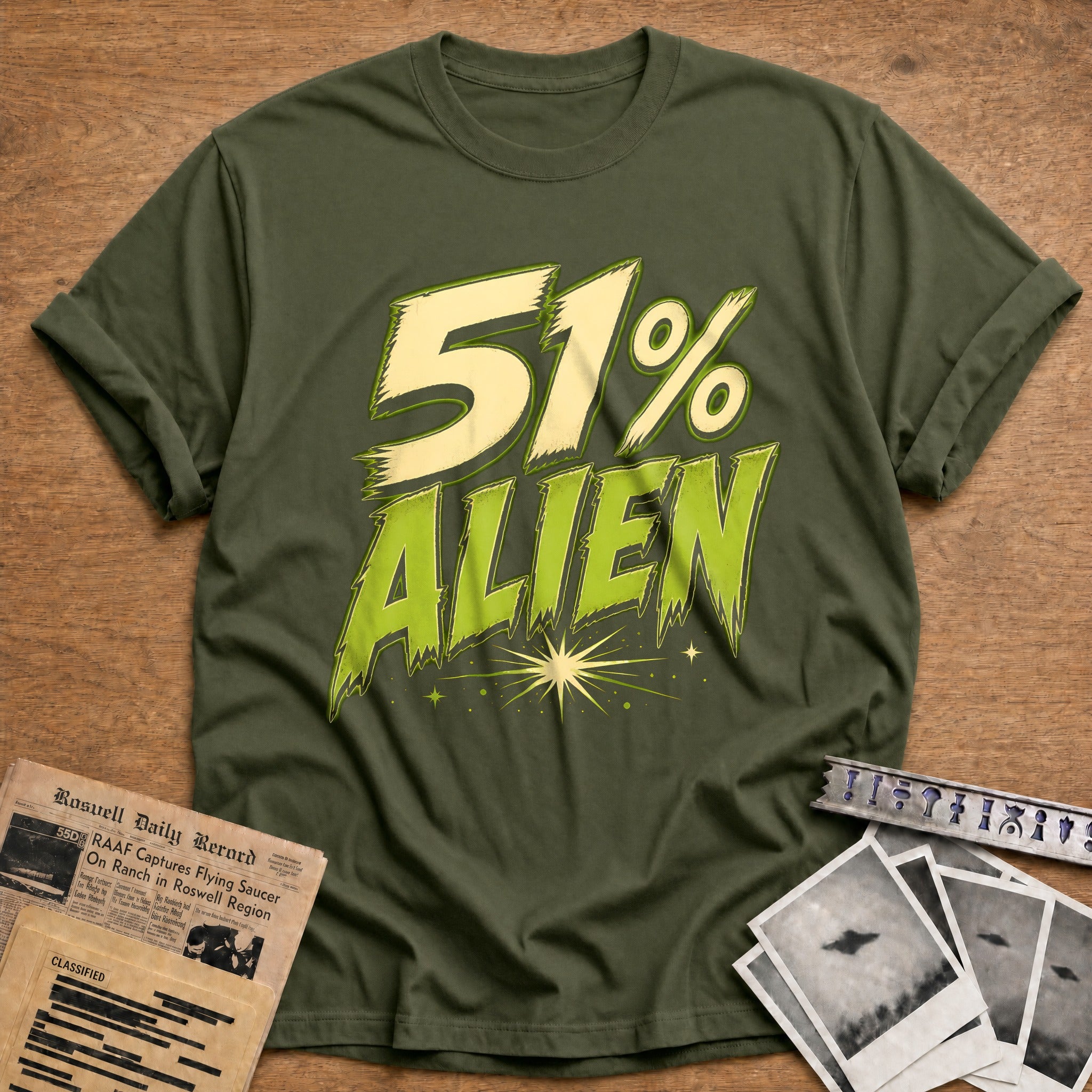 51 Percent Alien 95 T-Shirt - Military Green