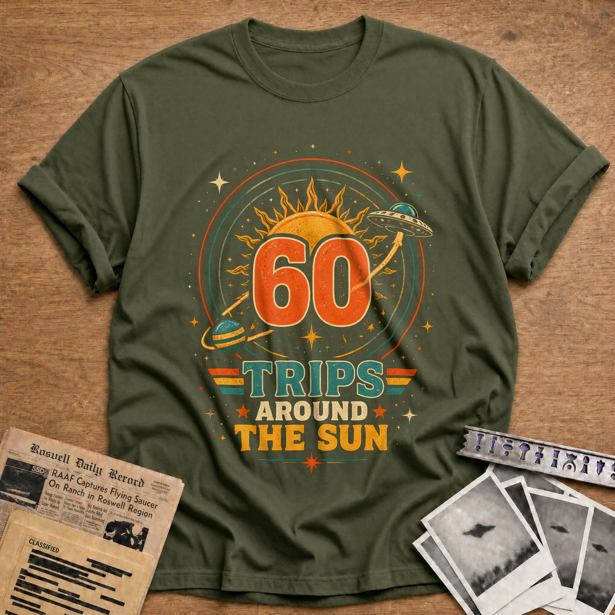 60 Around The Sun T-Shirt - Military Green