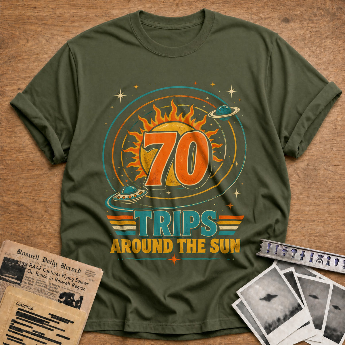70 Around The Sun T-Shirt - Military Green
