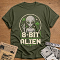 8-Bit Alien Alien T-Shirt - Military Green