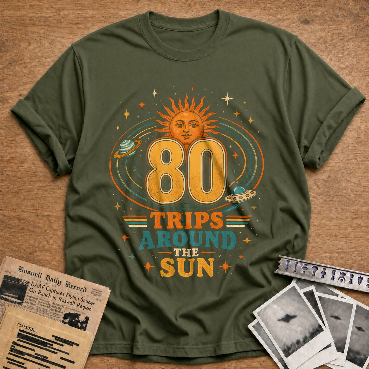 80 Around The Sun T-Shirt - Military Green