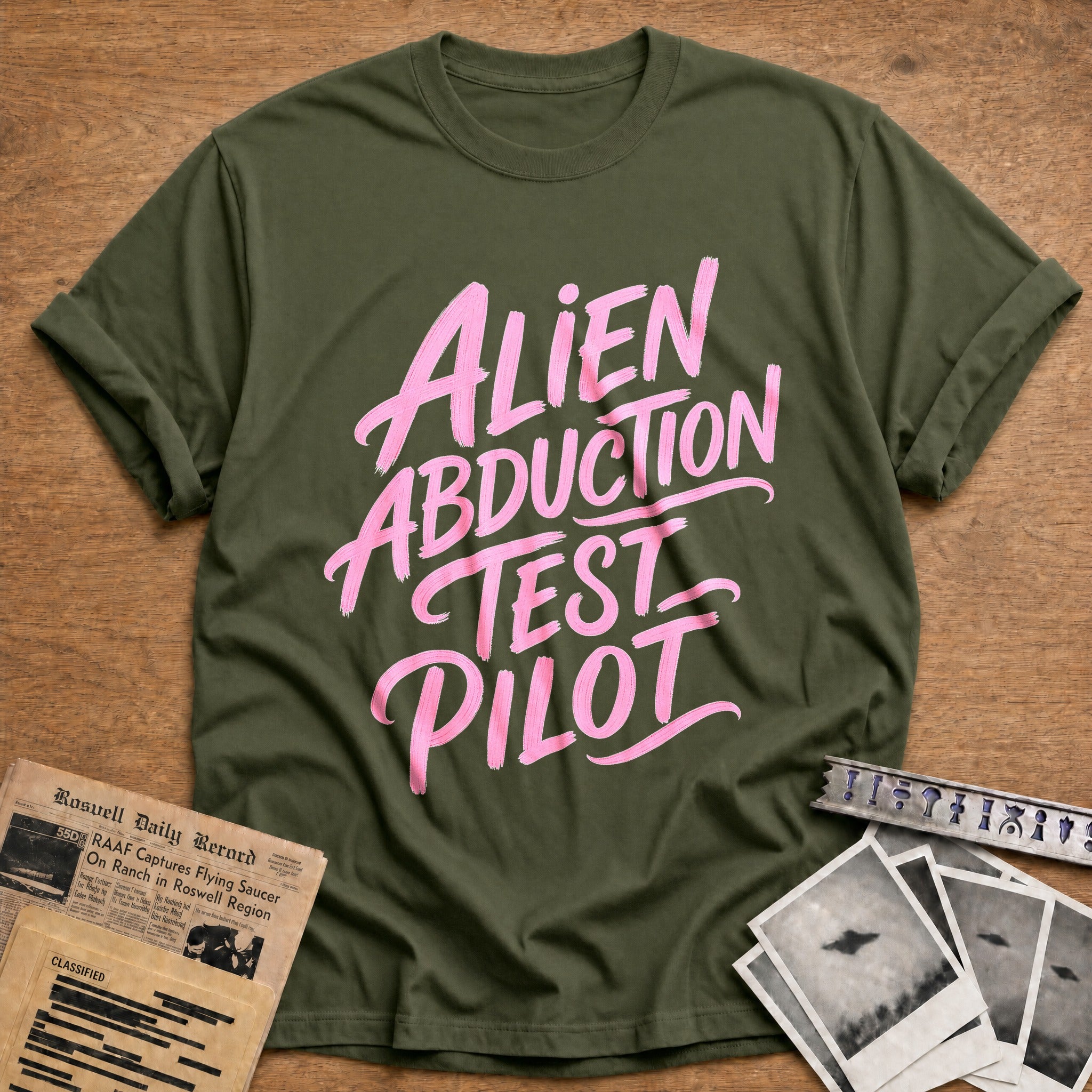 Alien Abduction Test Pilot - Military Green