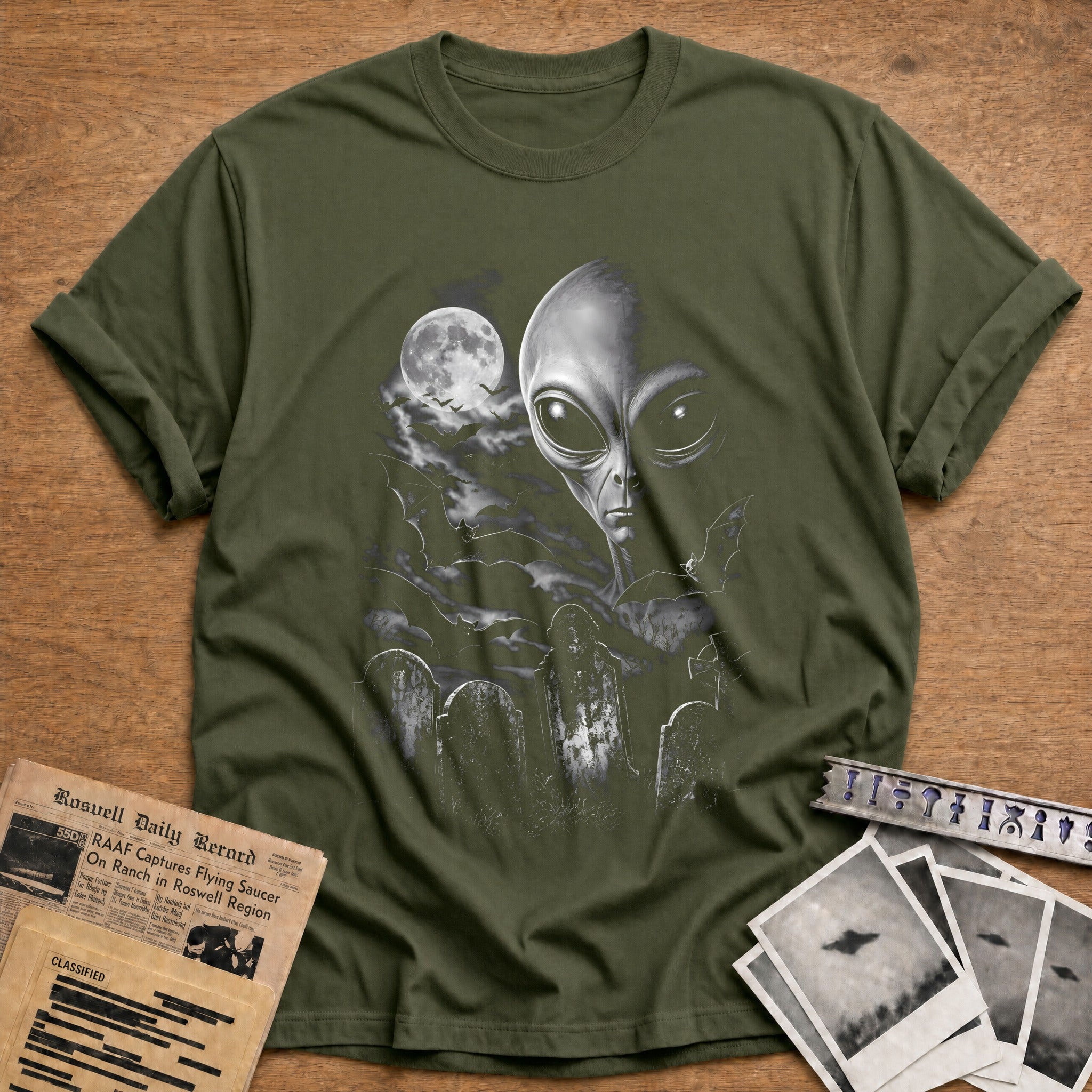 Alien Bats Gravestones 42 - Military Green