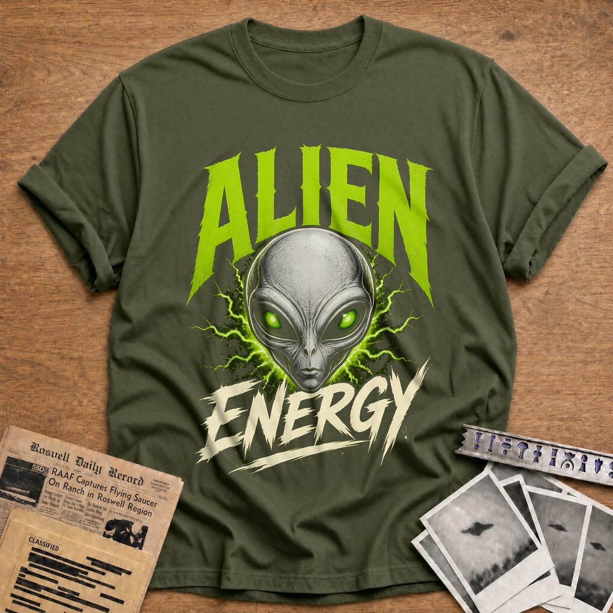 Alien Energy 66 T-Shirt - Military Green
