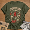 Alien Invasion Tour T-Shirt - Military Green