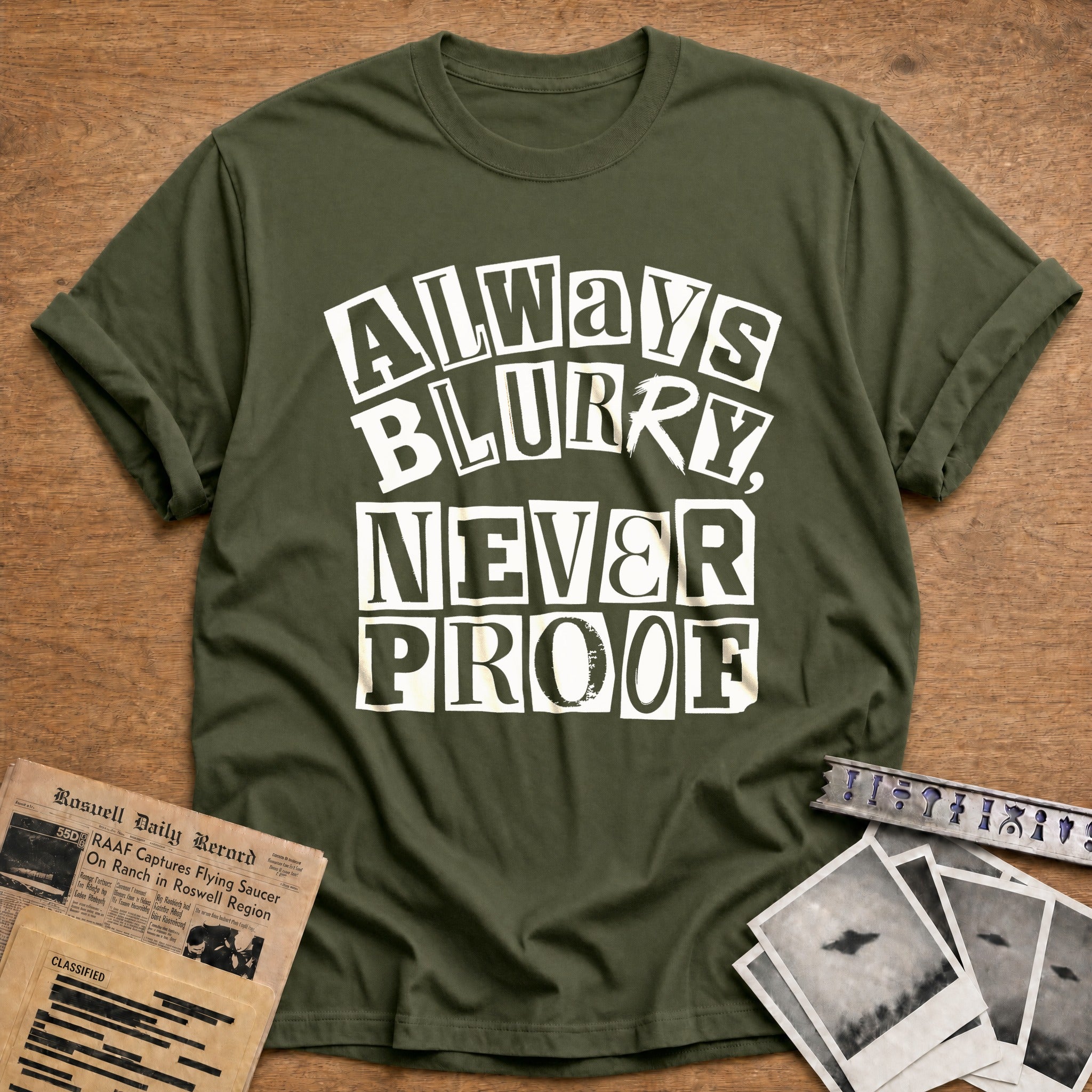 Always Blurry Never Proof - Military Green