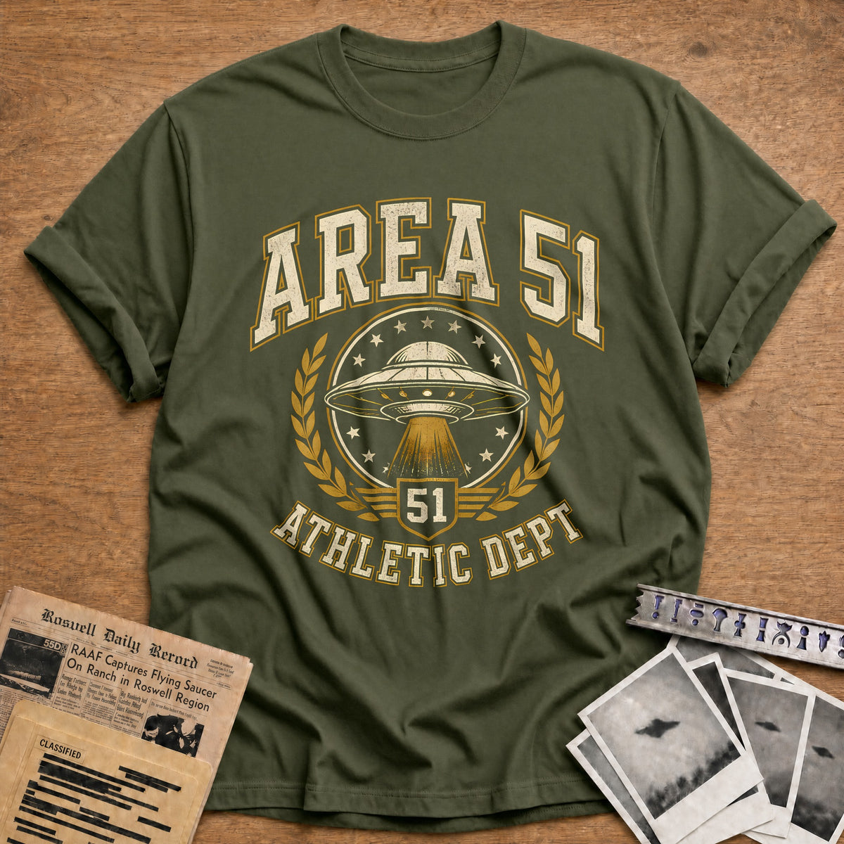 Area 51 Athletic Varsity 56 T-Shirt - Military Green