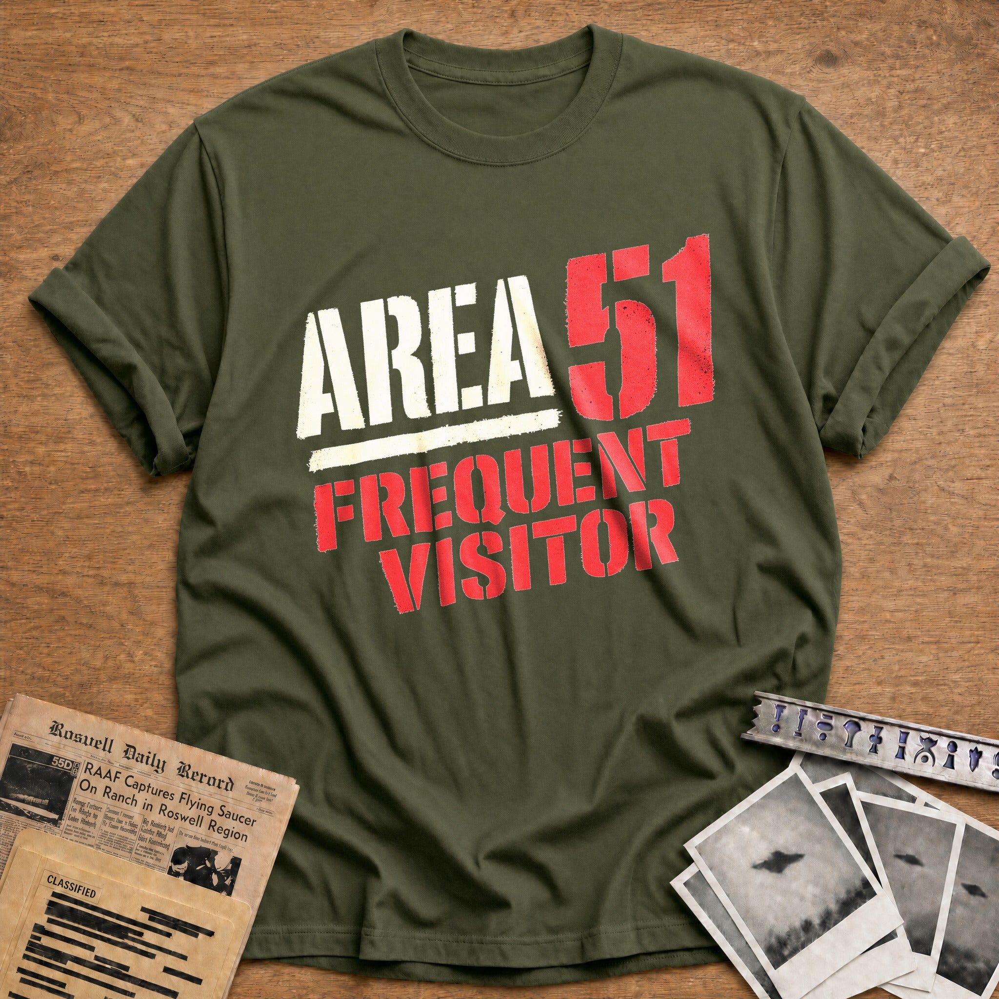 Area 51 Frequent Visitor - Military Green