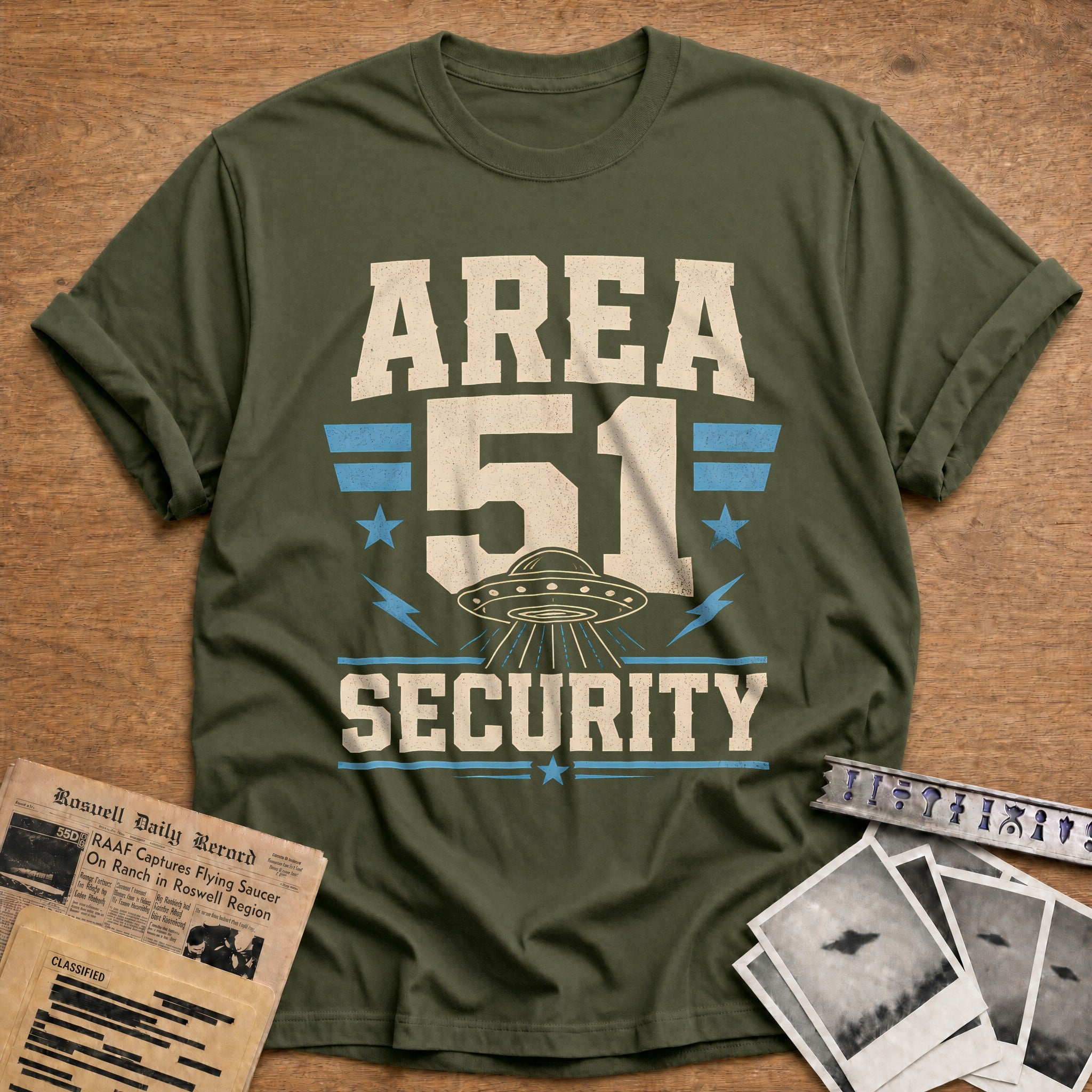 Area 51 Security 15 T-Shirt - Military Green