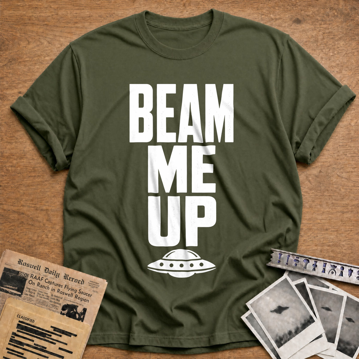 Beam Me Up 42 T-Shirt - Military Green