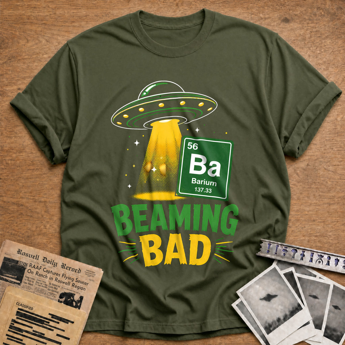 Beaming Bad 78 T-Shirt - Military Green