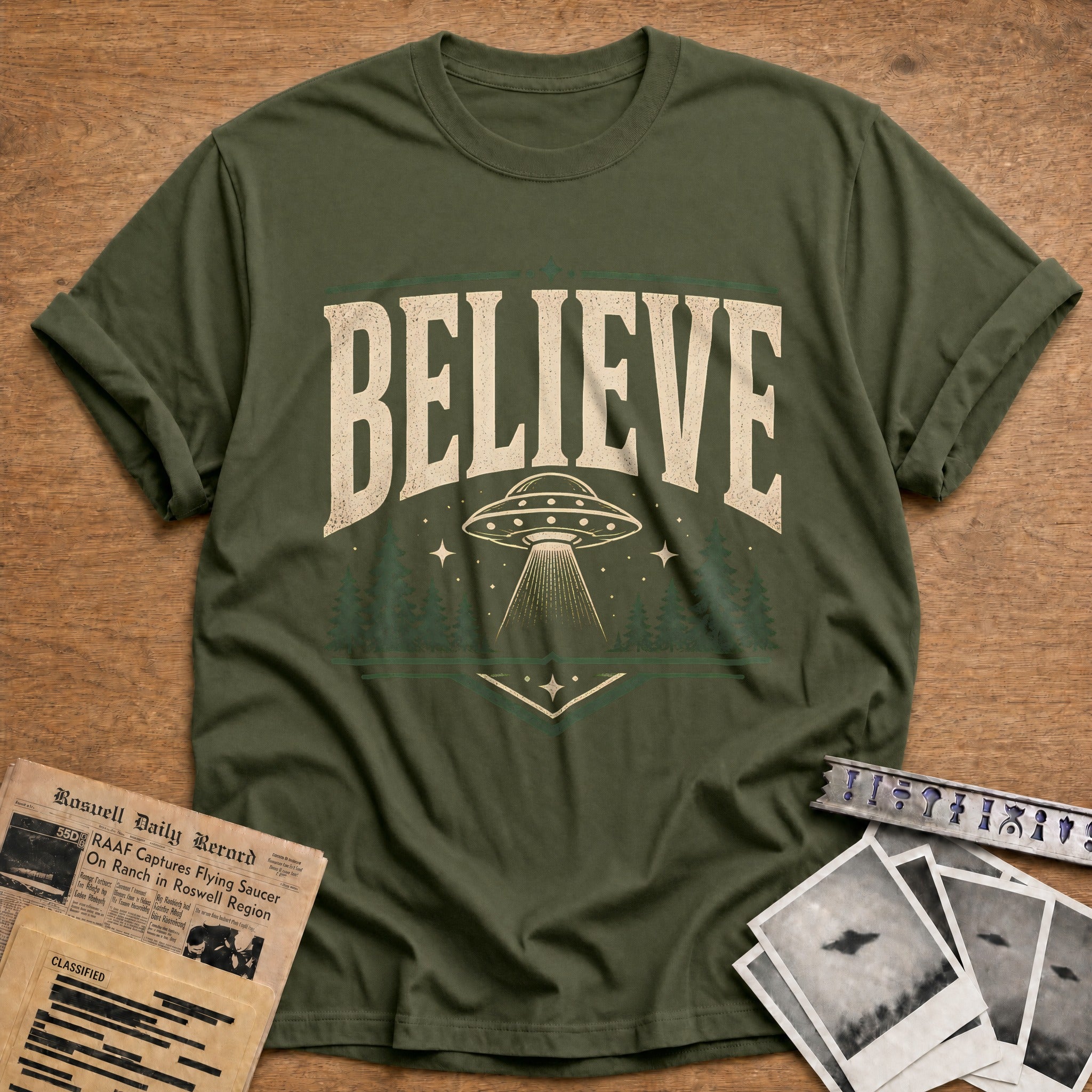 Believe 83 T-Shirt - Military Green