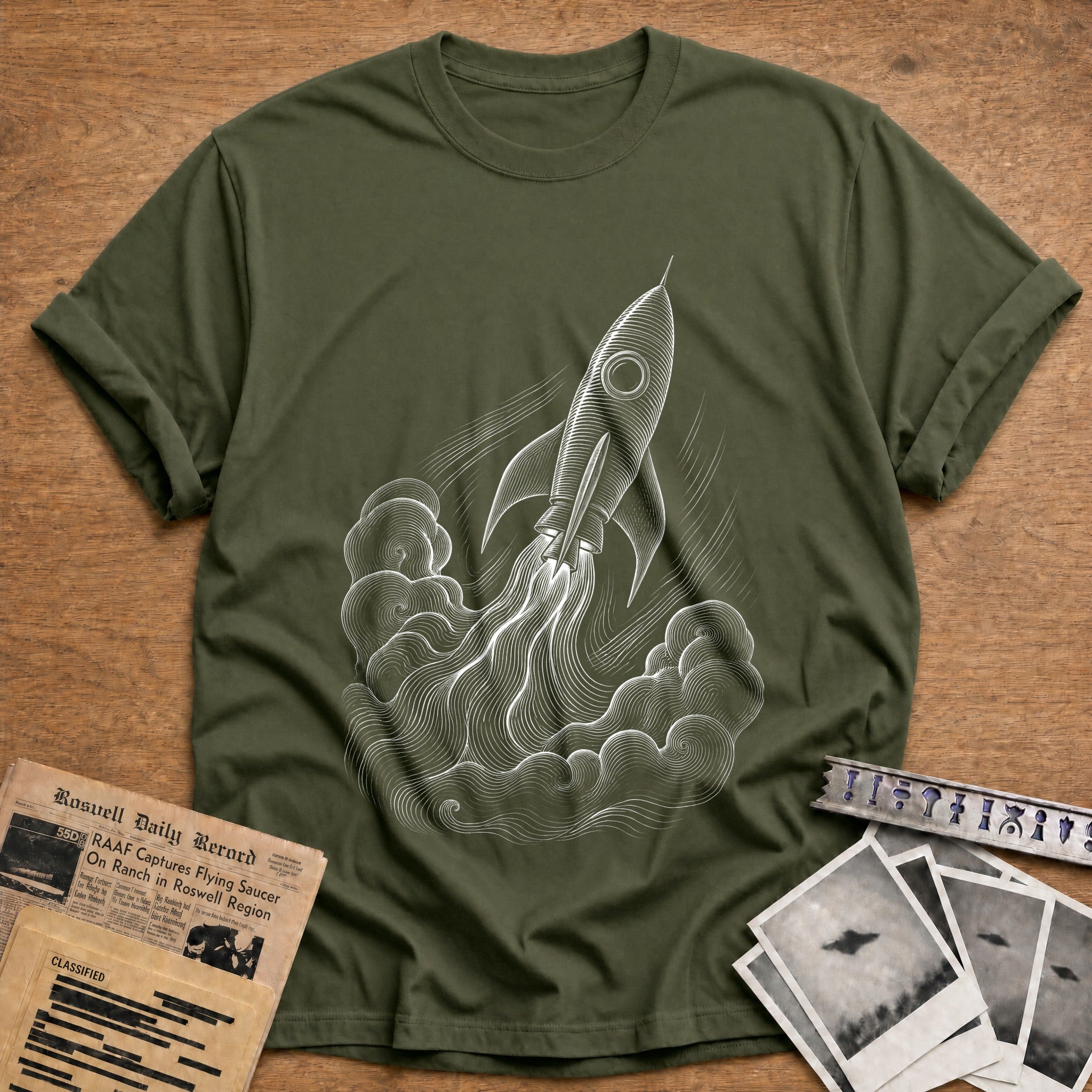 Blast Off T-Shirt - Military Green