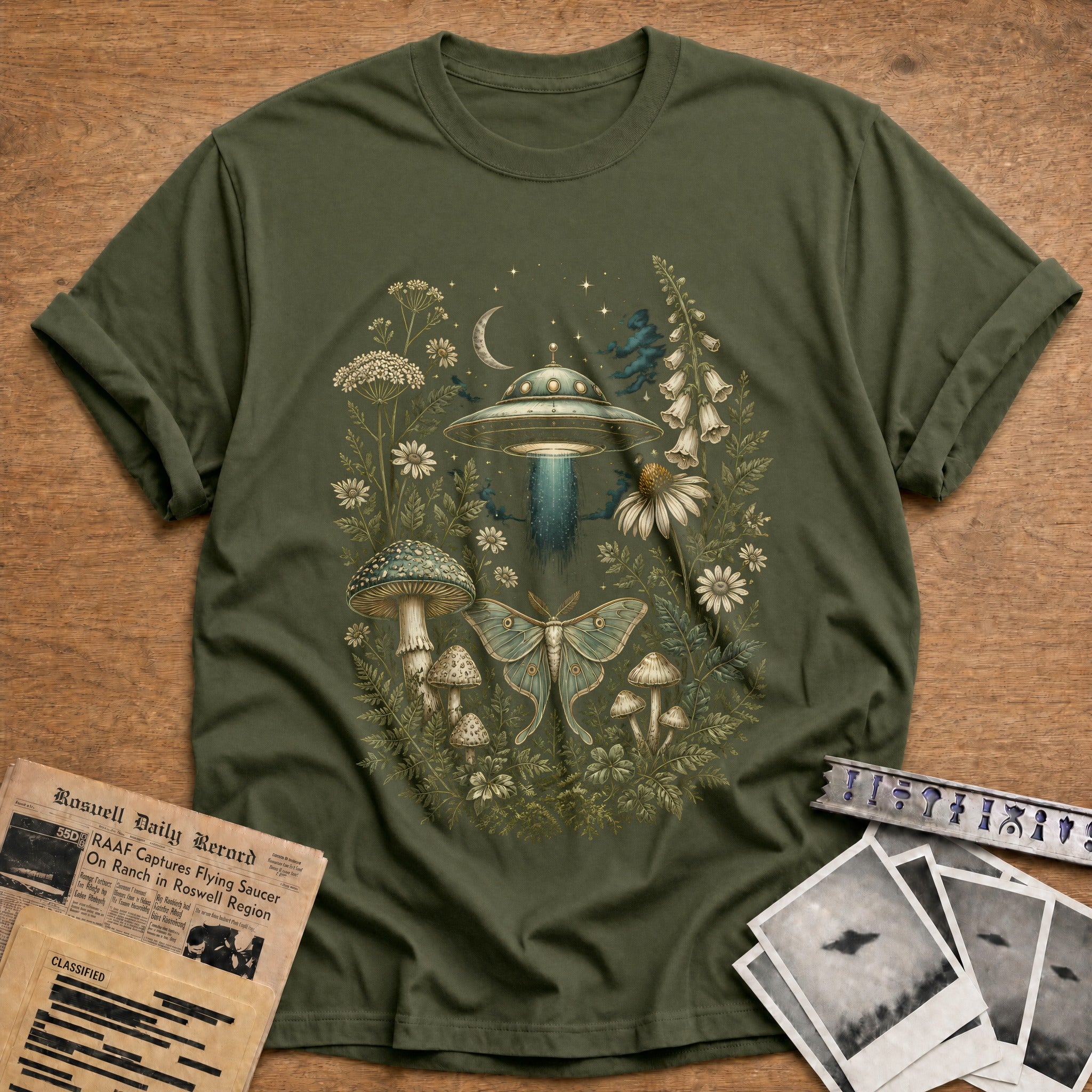 Botanical Disclosure T-Shirt - Military Green