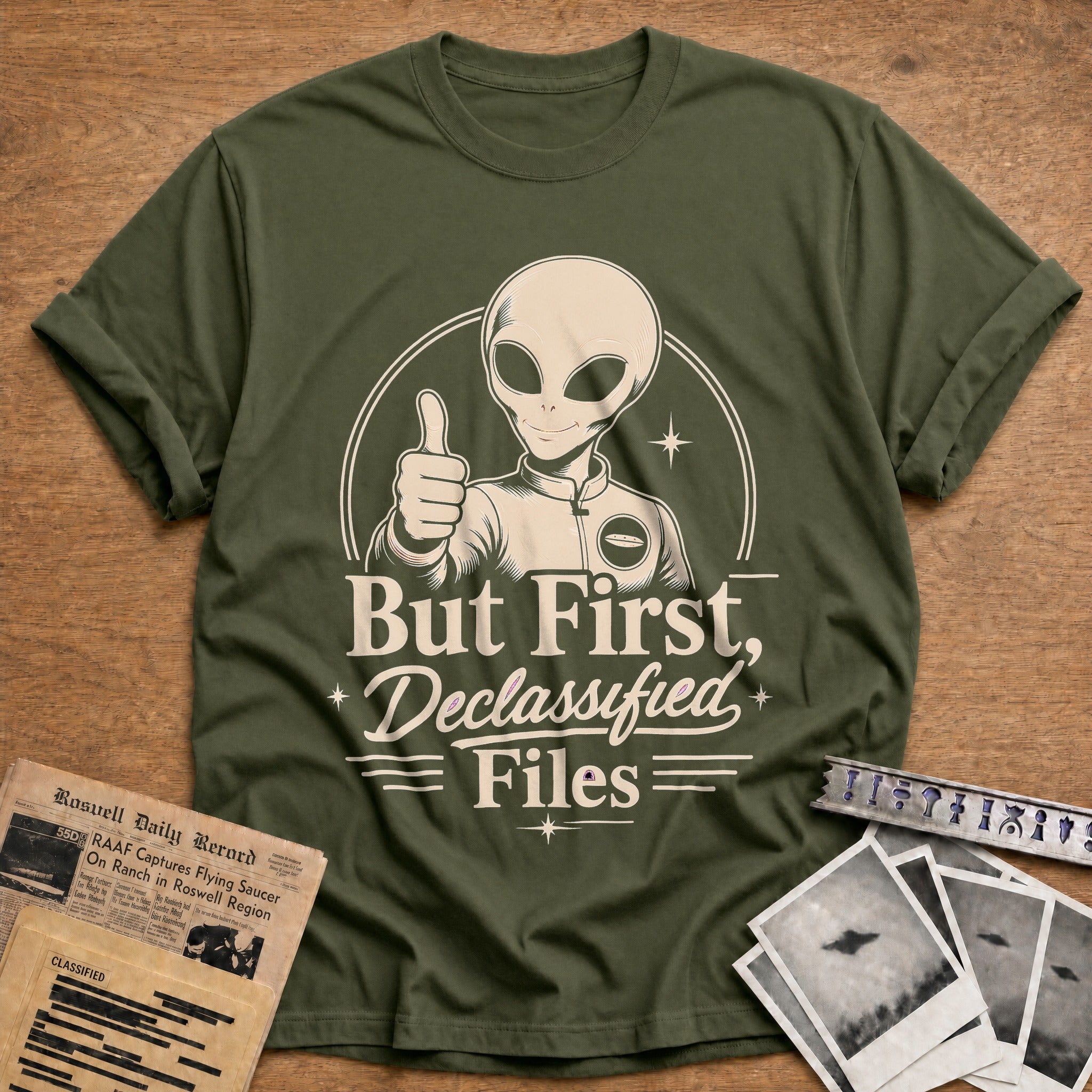 But First Declassified Files - Military Green