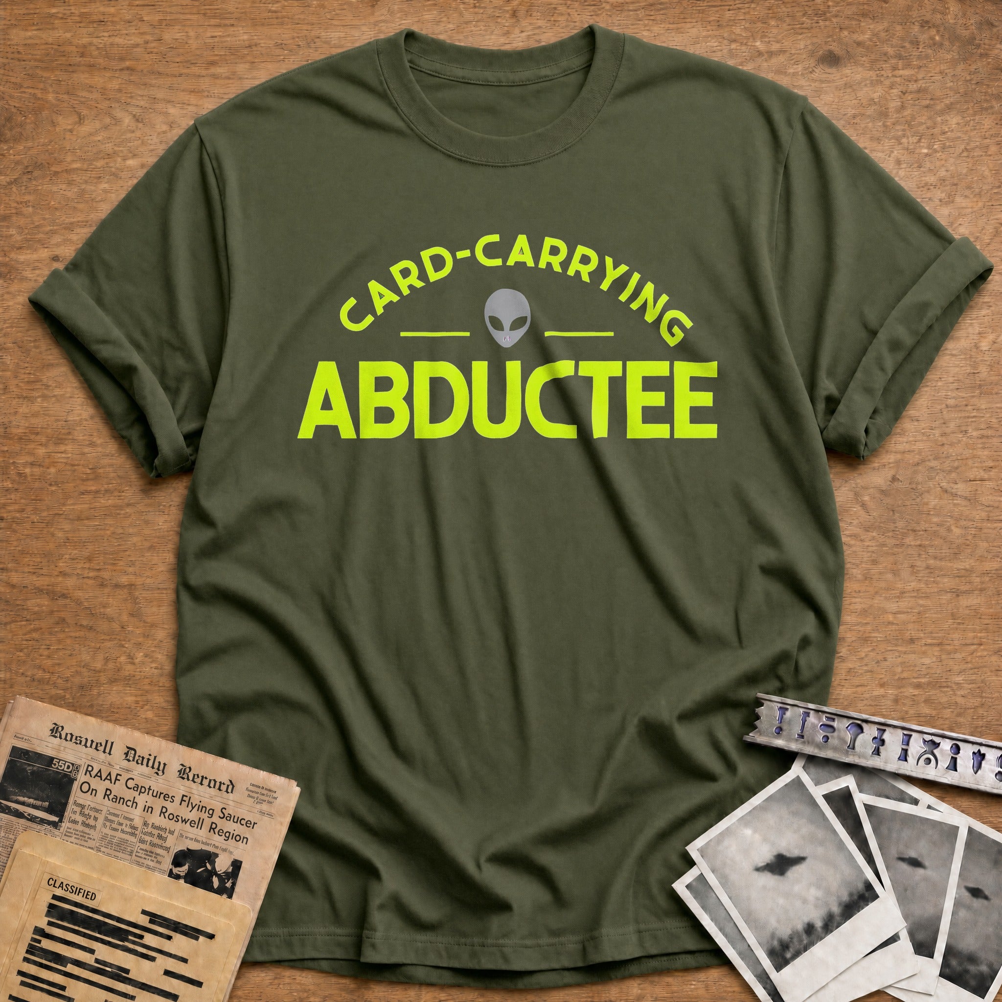 Card Carrying Abductee 01 - Military Green
