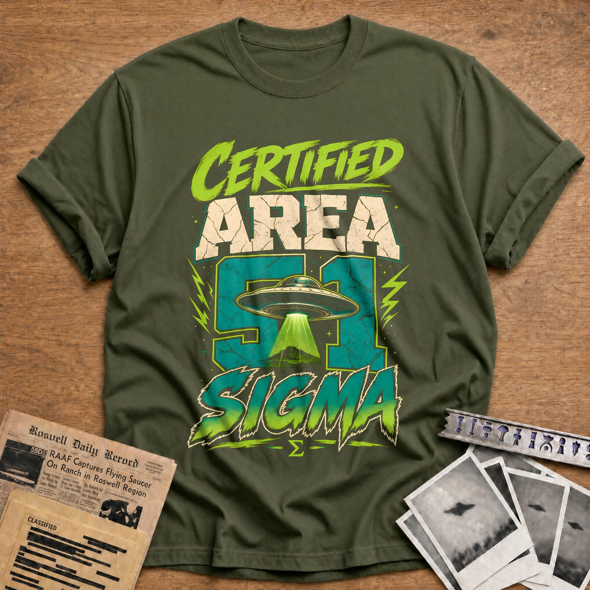 Certified Area 51 Sigma 59 T-Shirt - Military Green