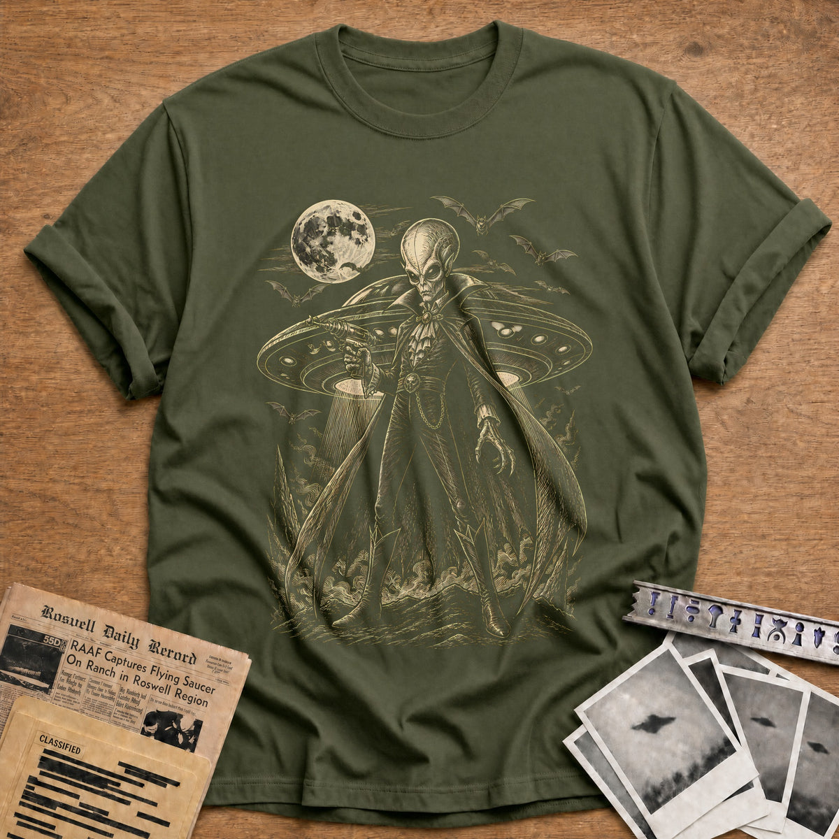 Cosmic Count 48 T-Shirt - Military Green