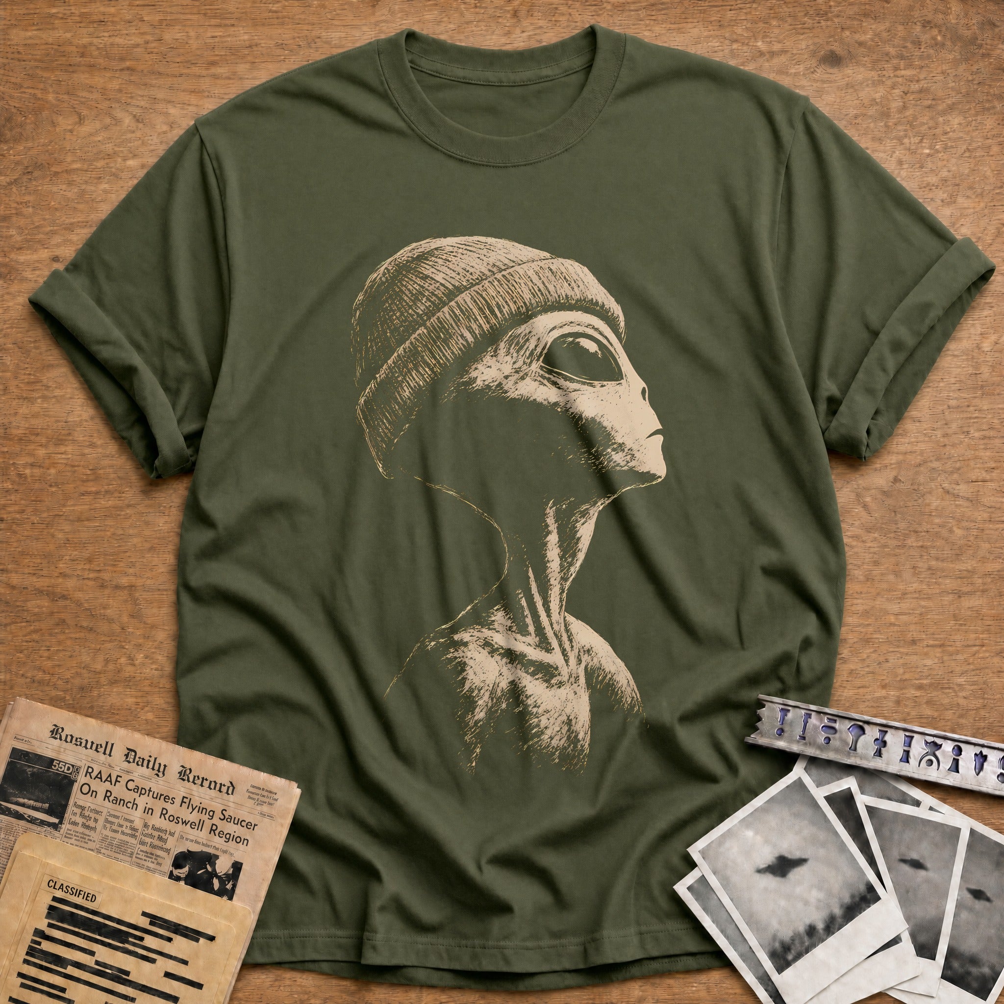 Cosmic Listener T-Shirt - Military Green