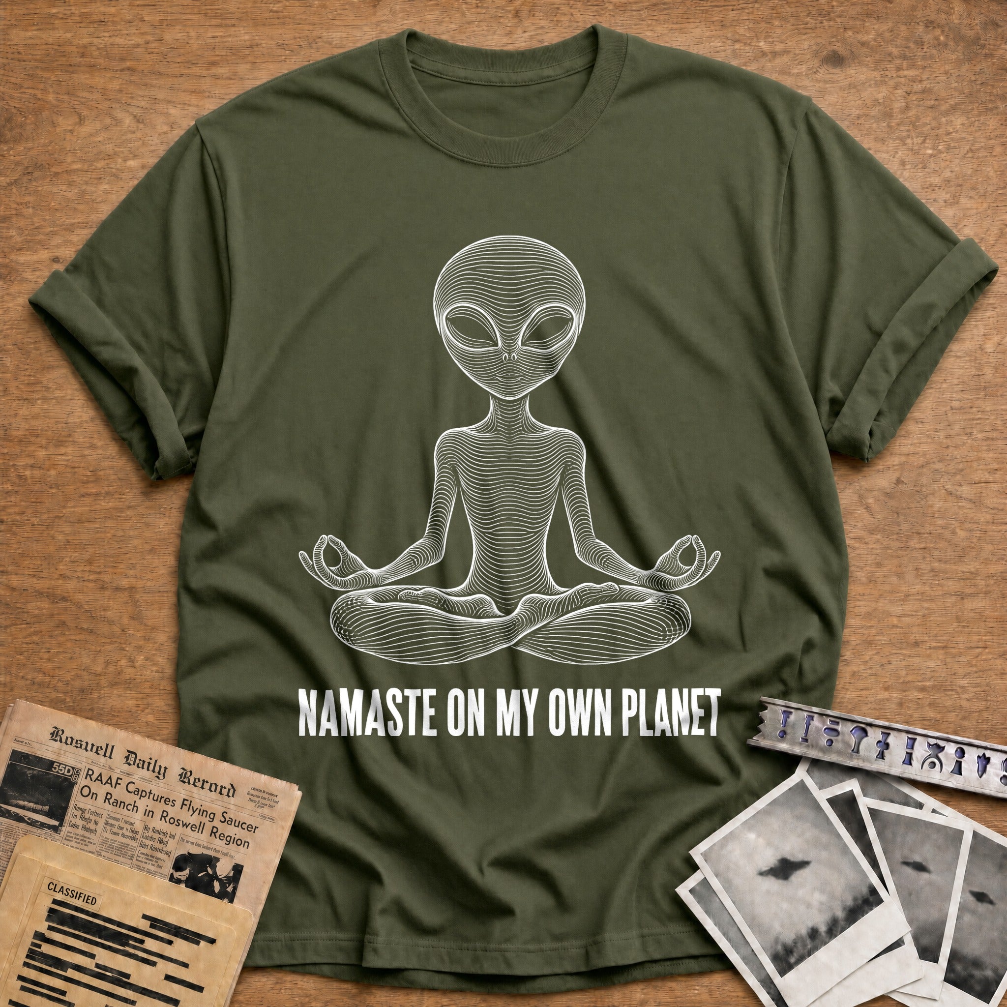 Cosmic Meditation T-Shirt - Military Green