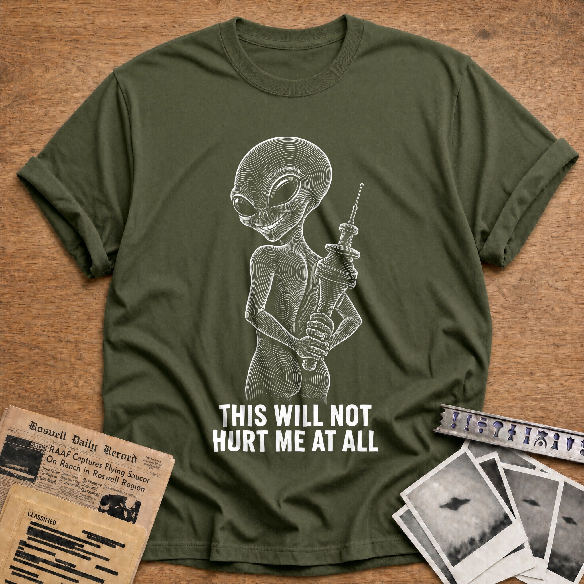Cosmic Thumbs Up T-Shirt - Military Green
