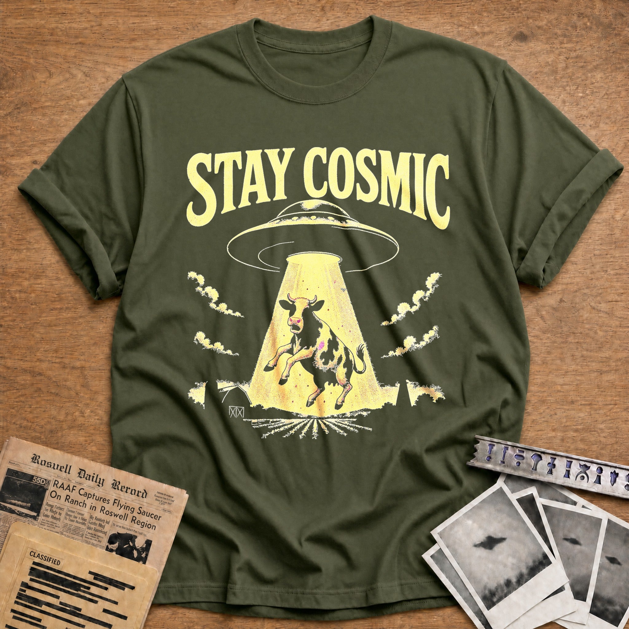 Cosmic Vibes Only - Military Green
