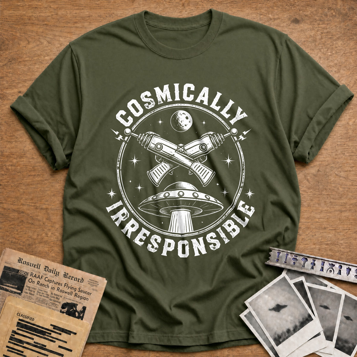 Cosmically Irresponsible 36 T-Shirt - Military Green