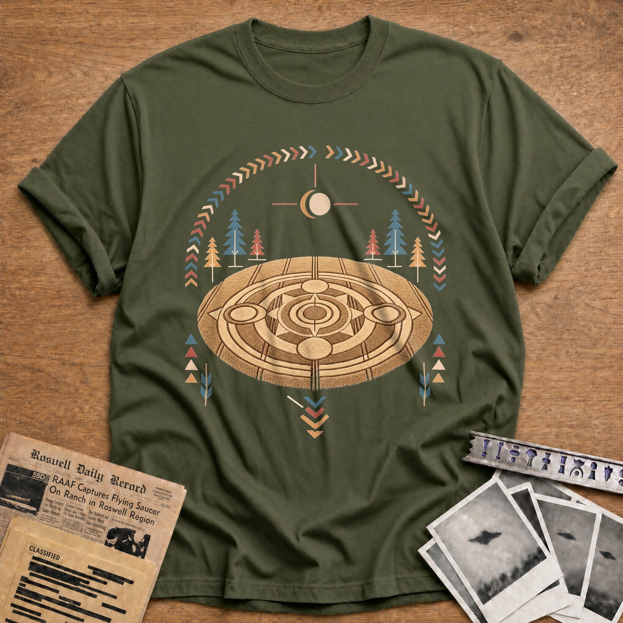 Crop Circle Compass - Military Green
