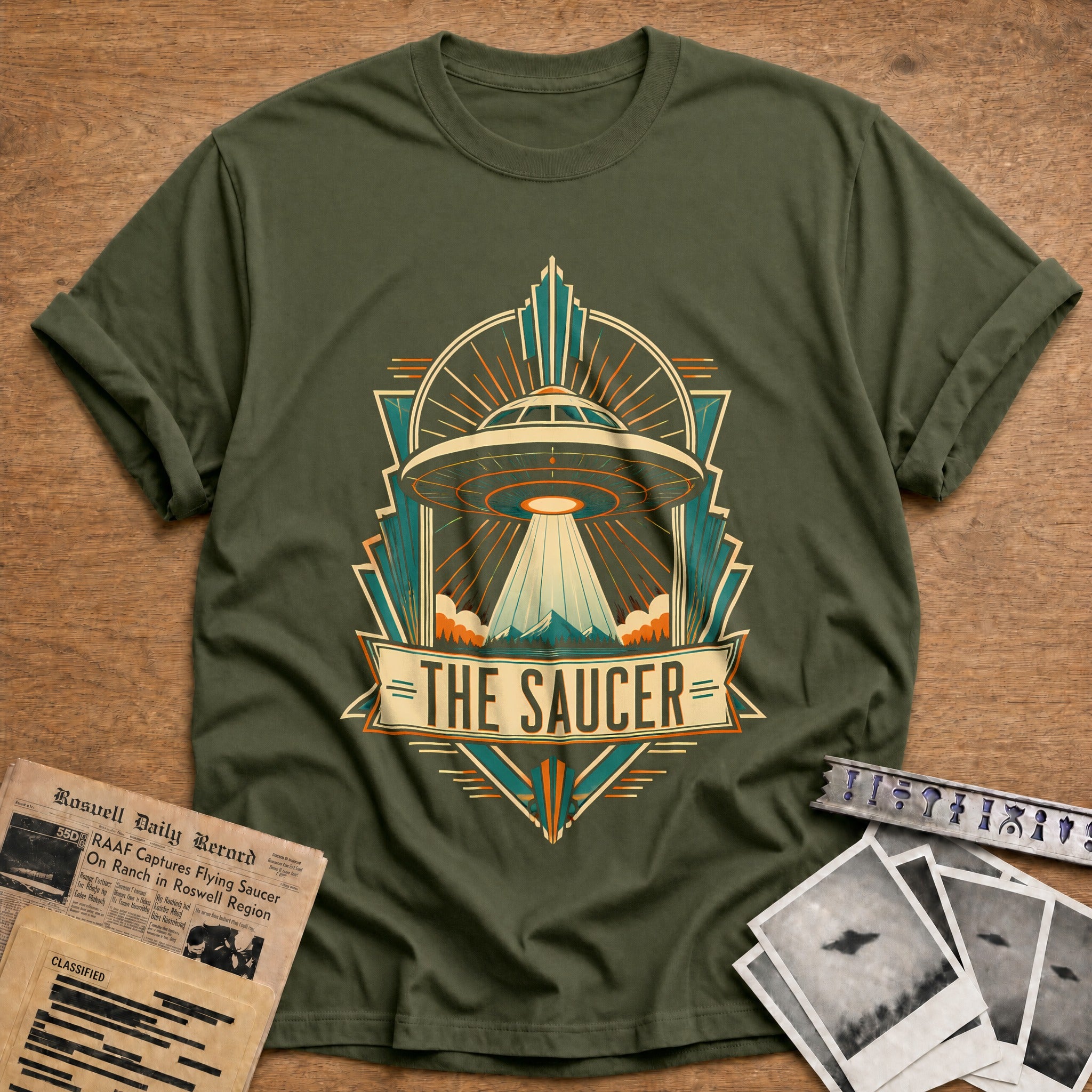 Deco Abduction T-Shirt - Military Green