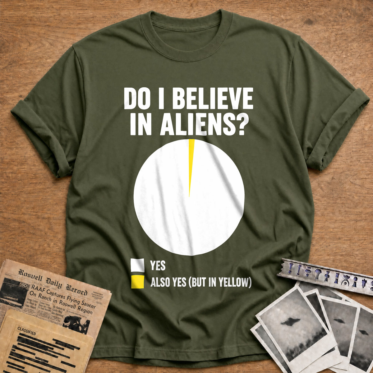 Do I Believe In Aliens 98 T-Shirt - Military Green