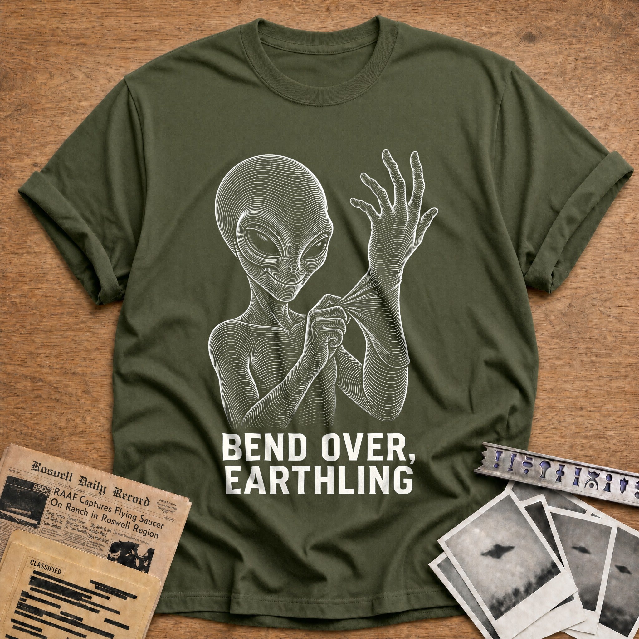 First Contact Wave T-Shirt - Military Green