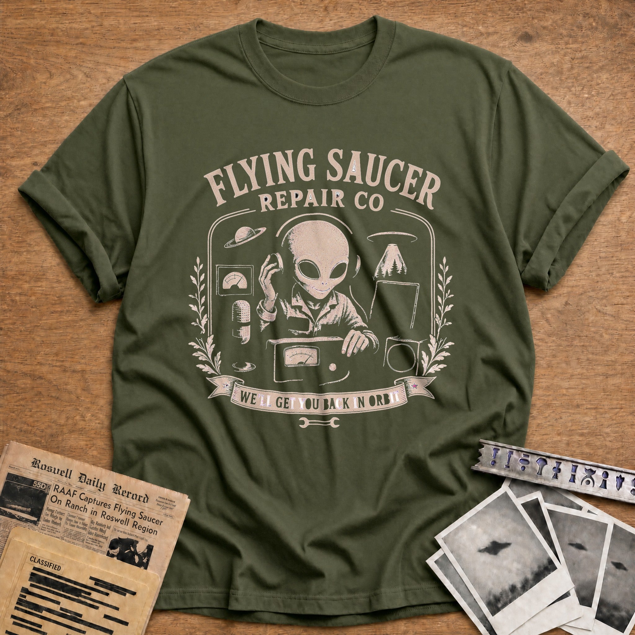 Flying Saucer Repair Co 02 - Military Green
