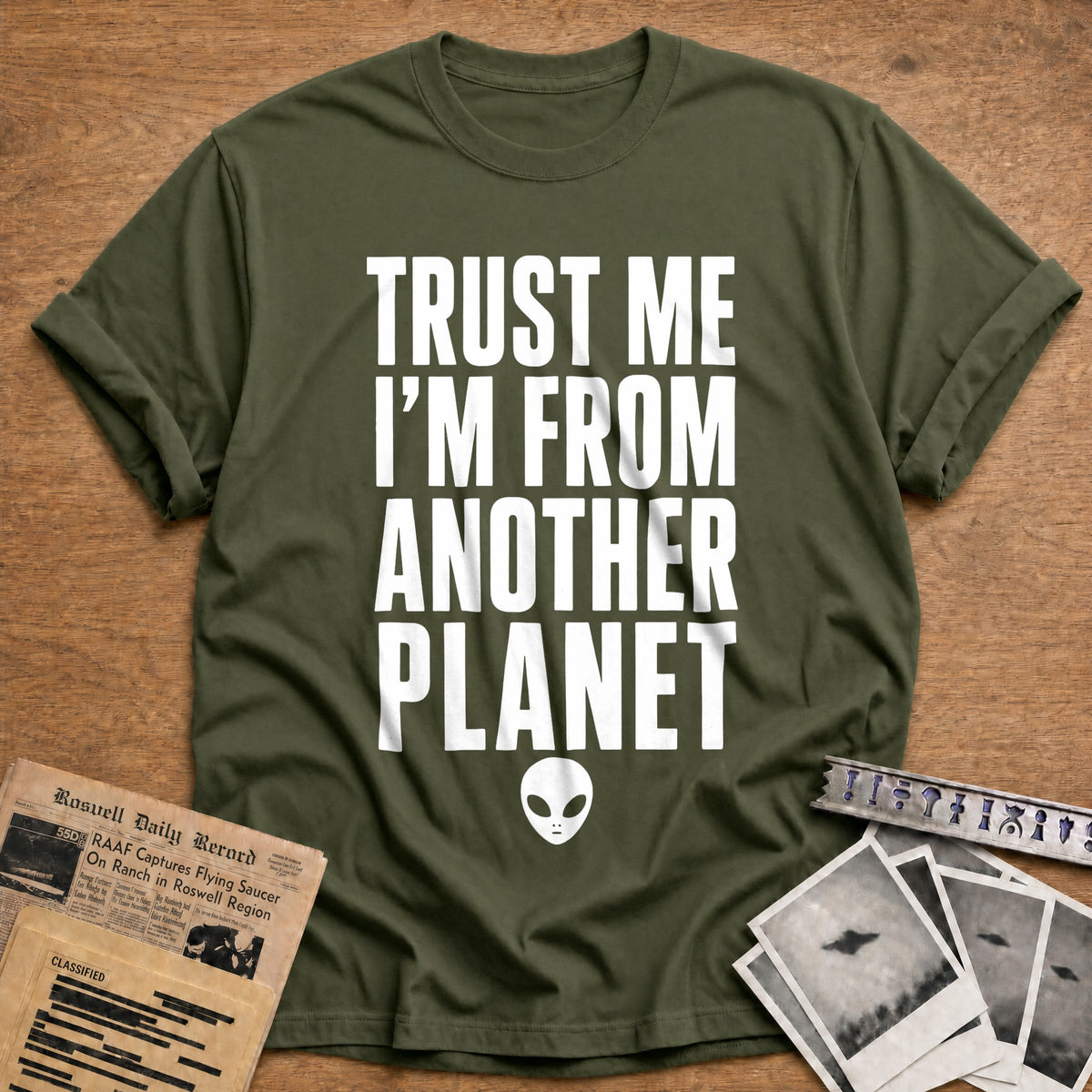 From Another Planet 90 T-Shirt - Military Green