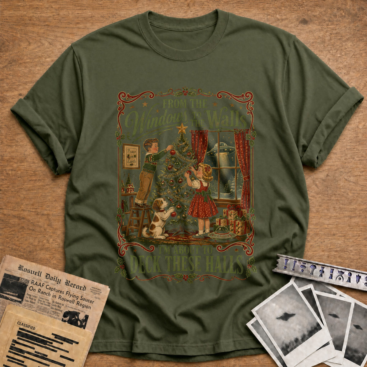 From The Windows To The Walls 78 T-Shirt - Military Green