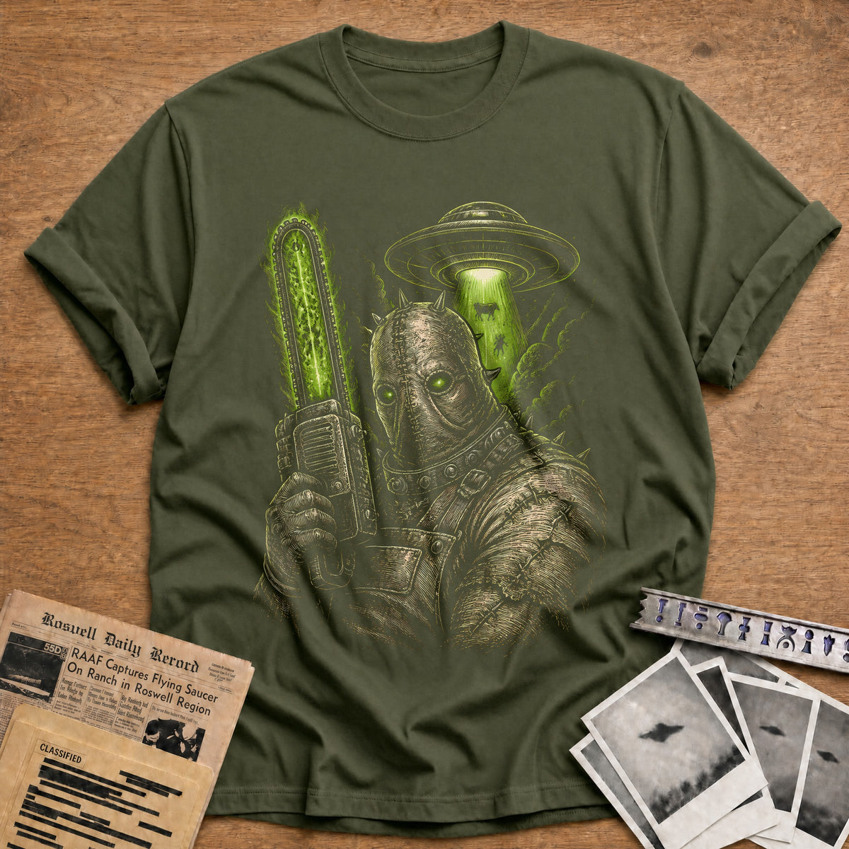 Galactic Saw 18 T-Shirt - Military Green