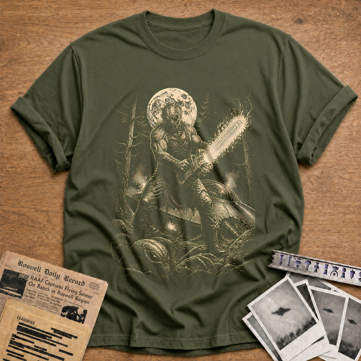 Galactic Saw 34 T-Shirt - Military Green