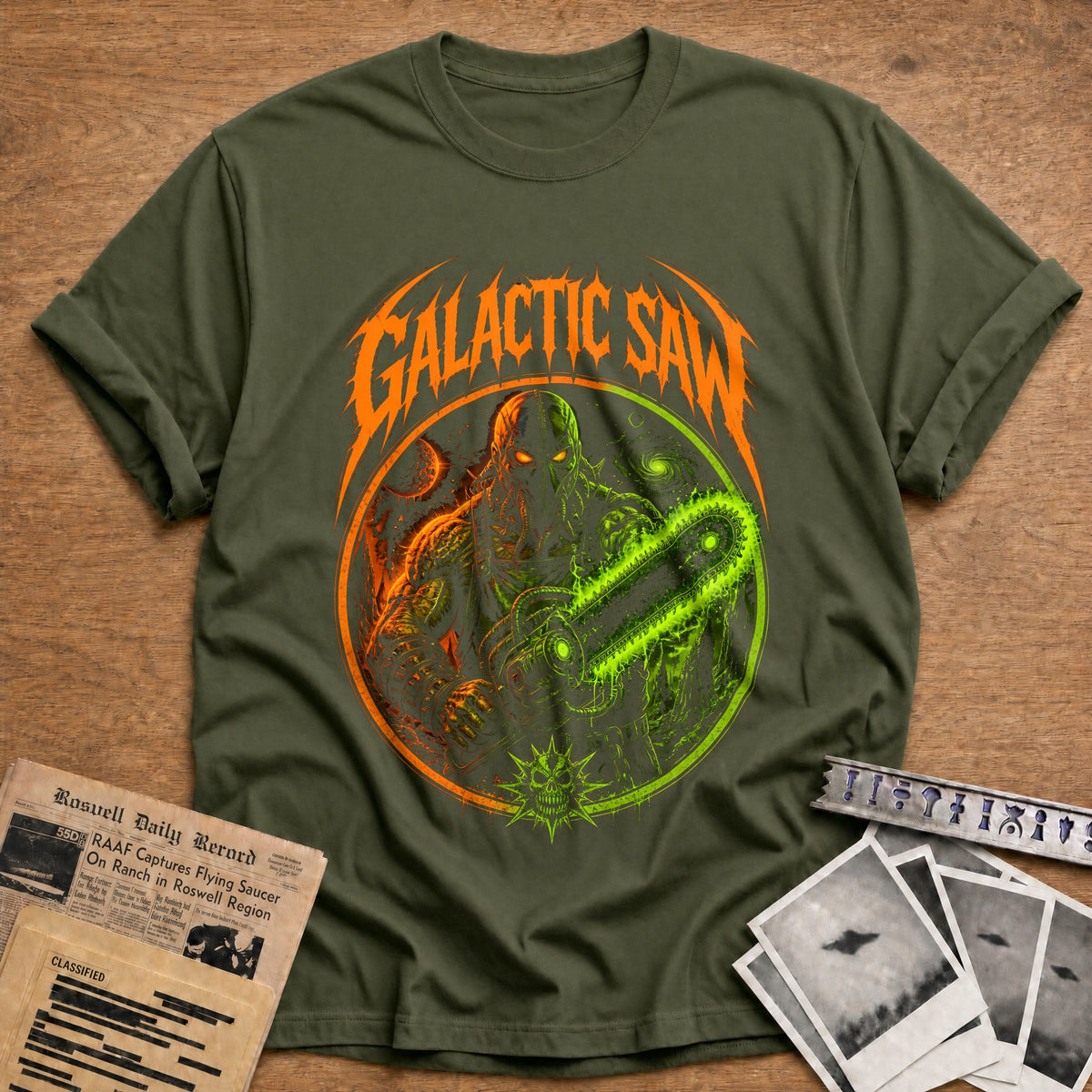 Galactic Saw 71 T-Shirt - Military Green