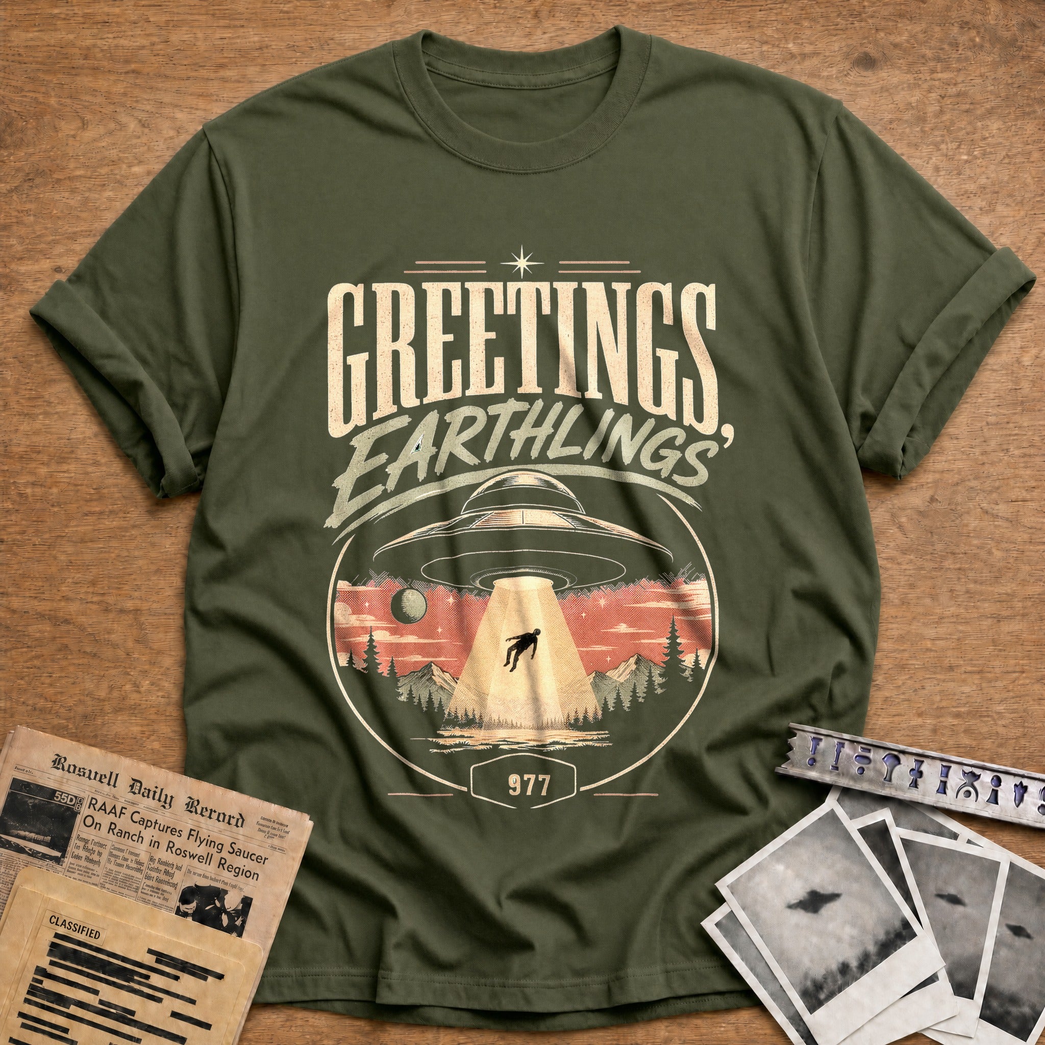 Greetings, Earthling - Military Green