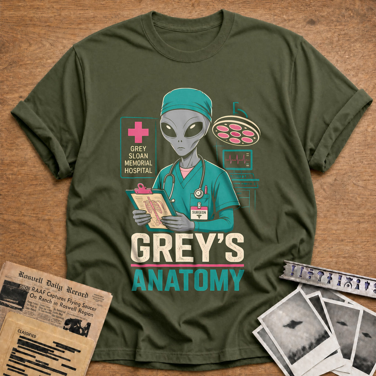 Greys Anatomy 61 T-Shirt - Military Green