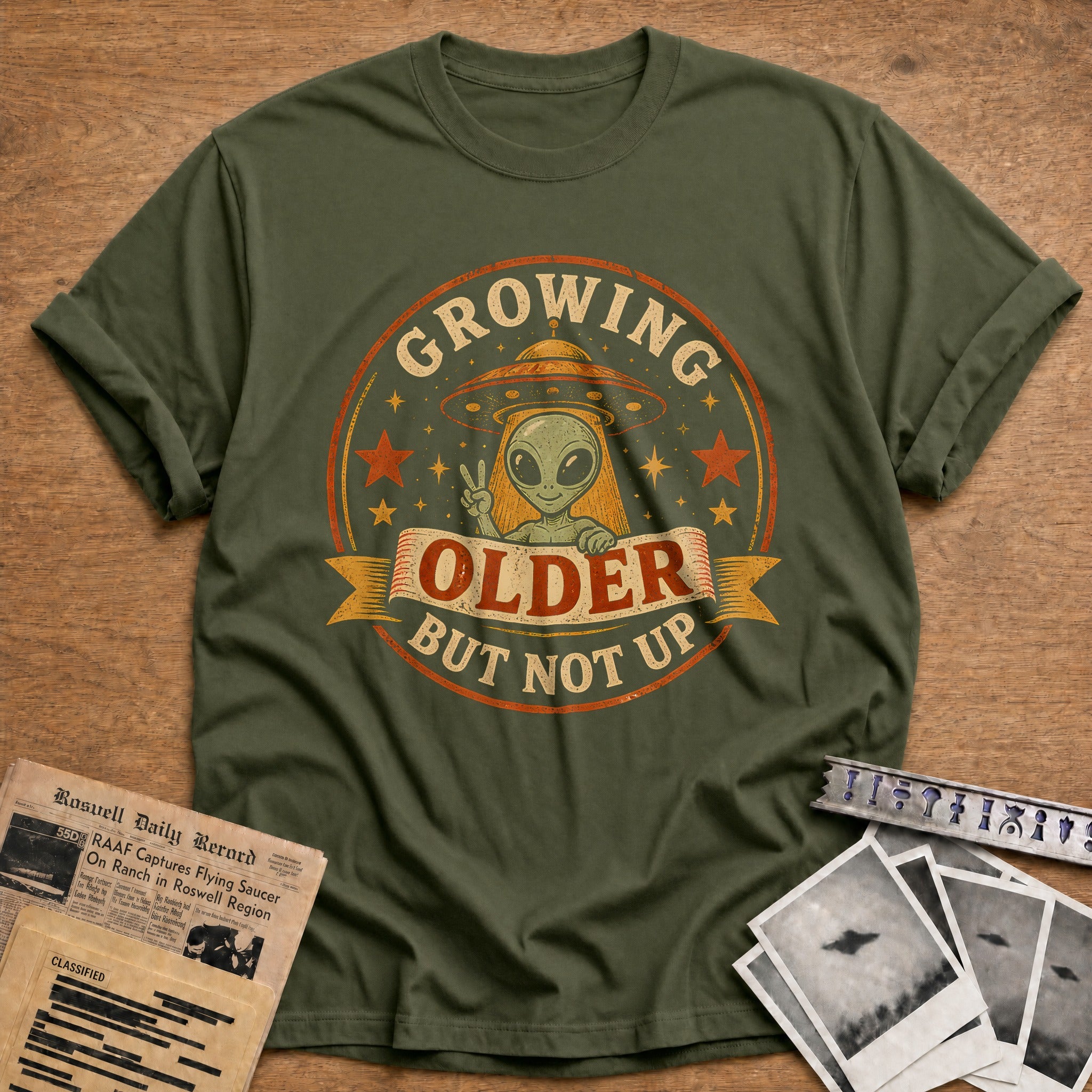 Growing Older 19 T-Shirt - Military Green