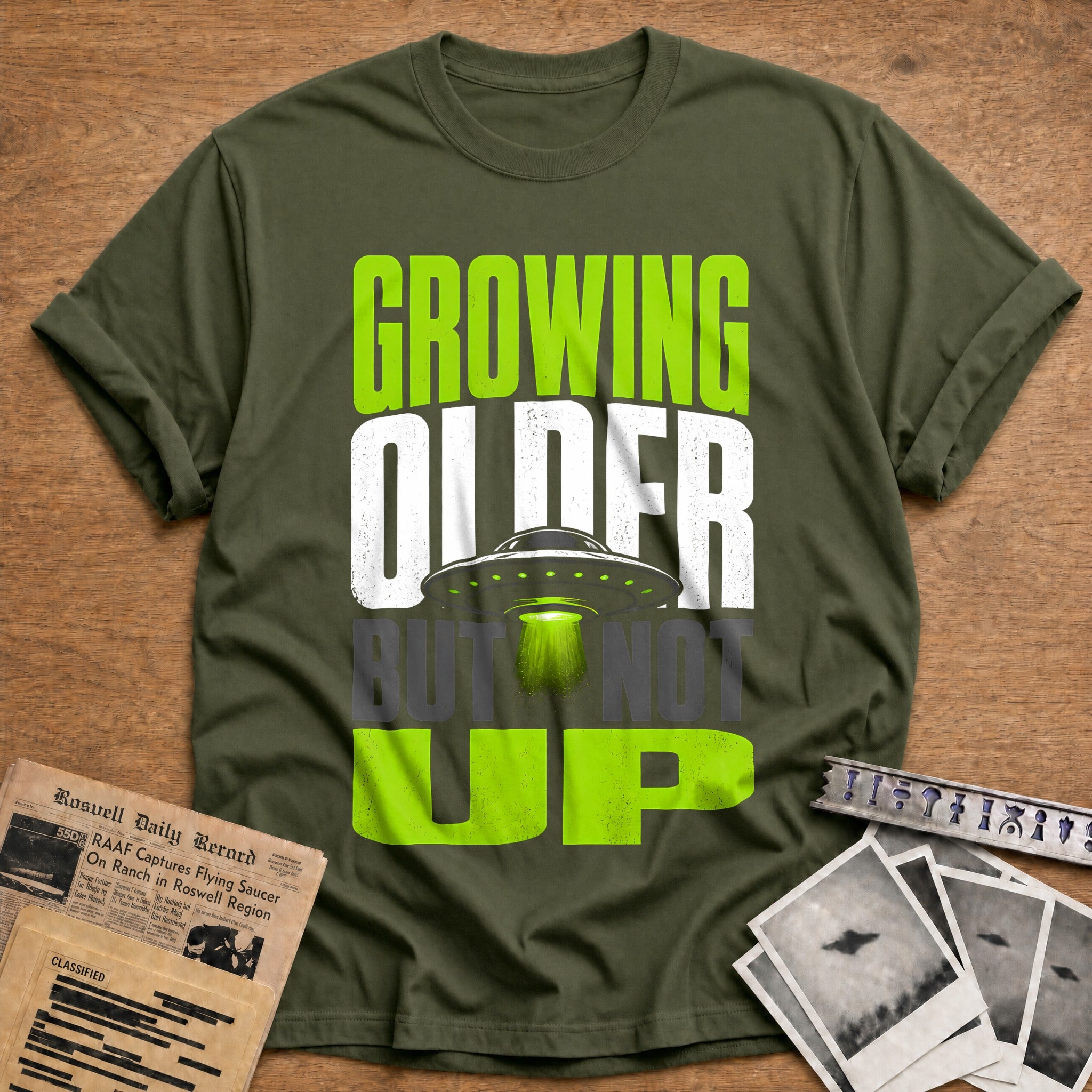 Growing Older 67 T-Shirt - Military Green